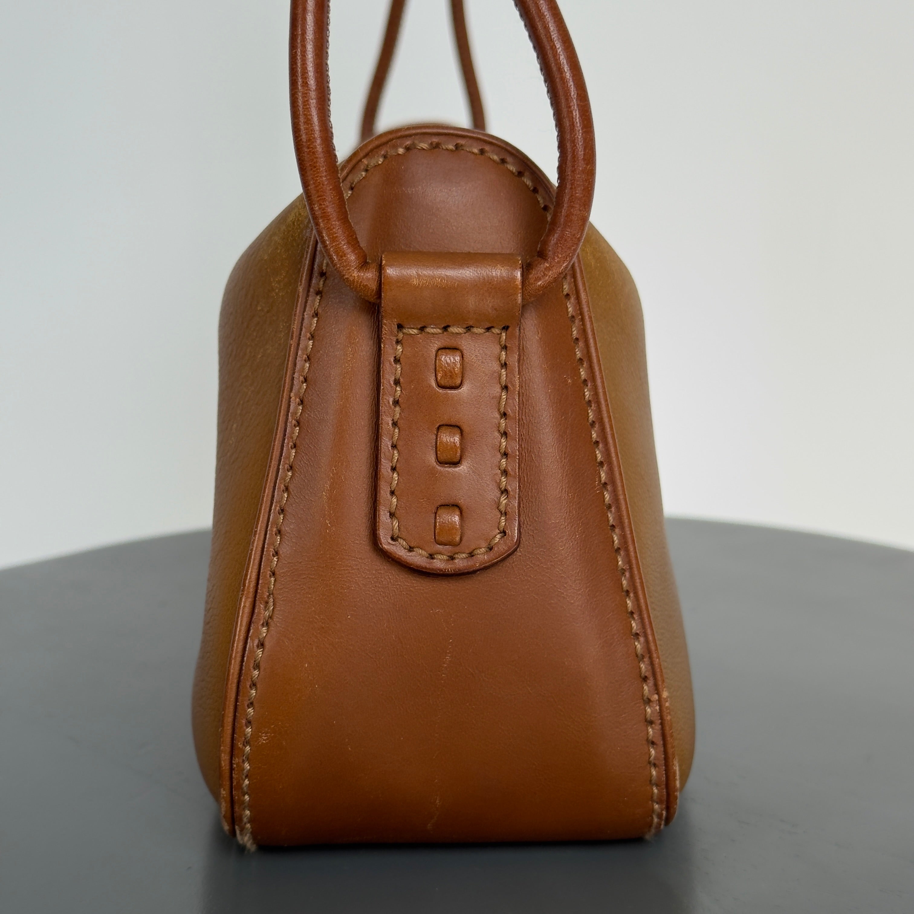 Vintage Gucci Brown Leather Shoulder Bag - Queen May