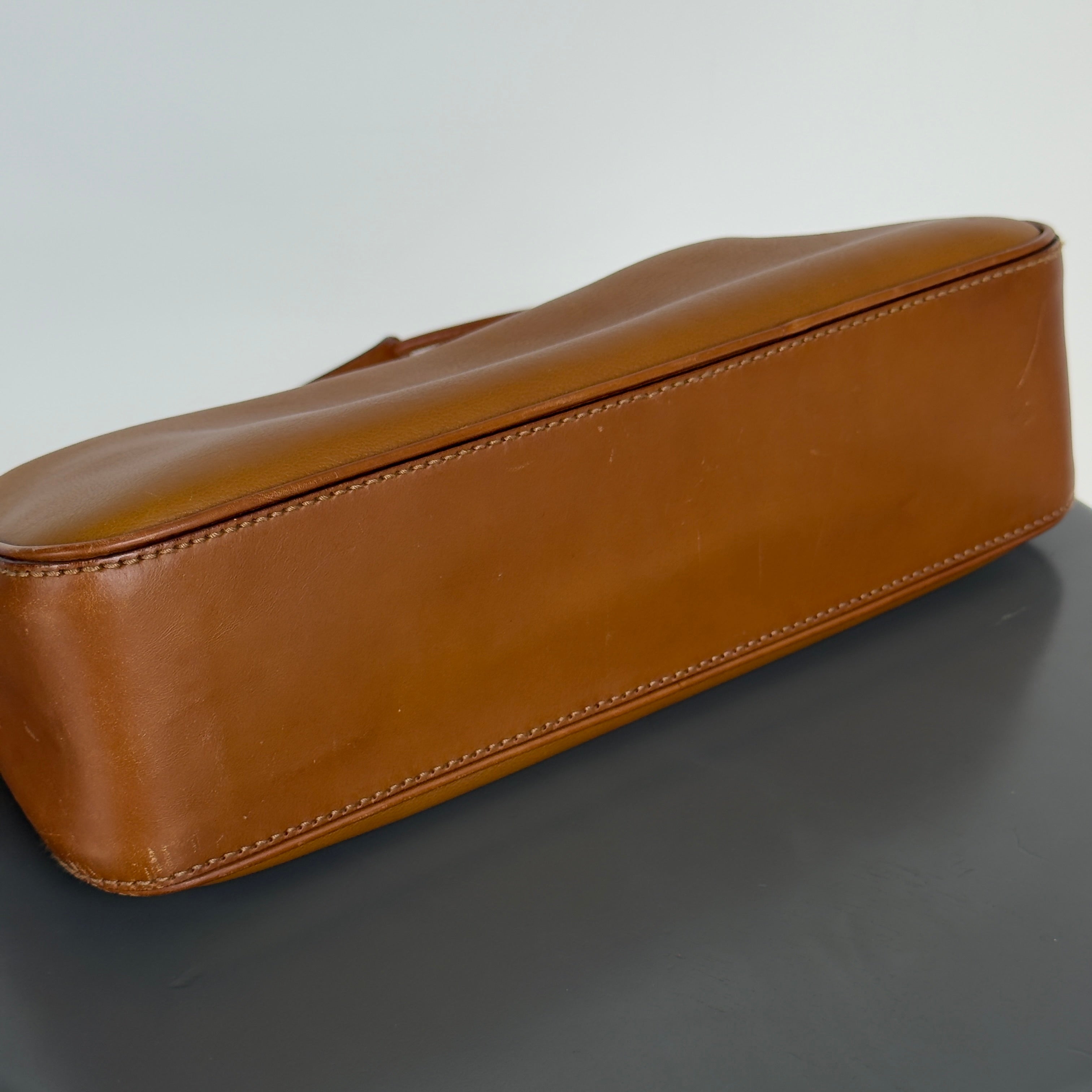 Vintage Gucci Brown Leather Shoulder Bag - Queen May