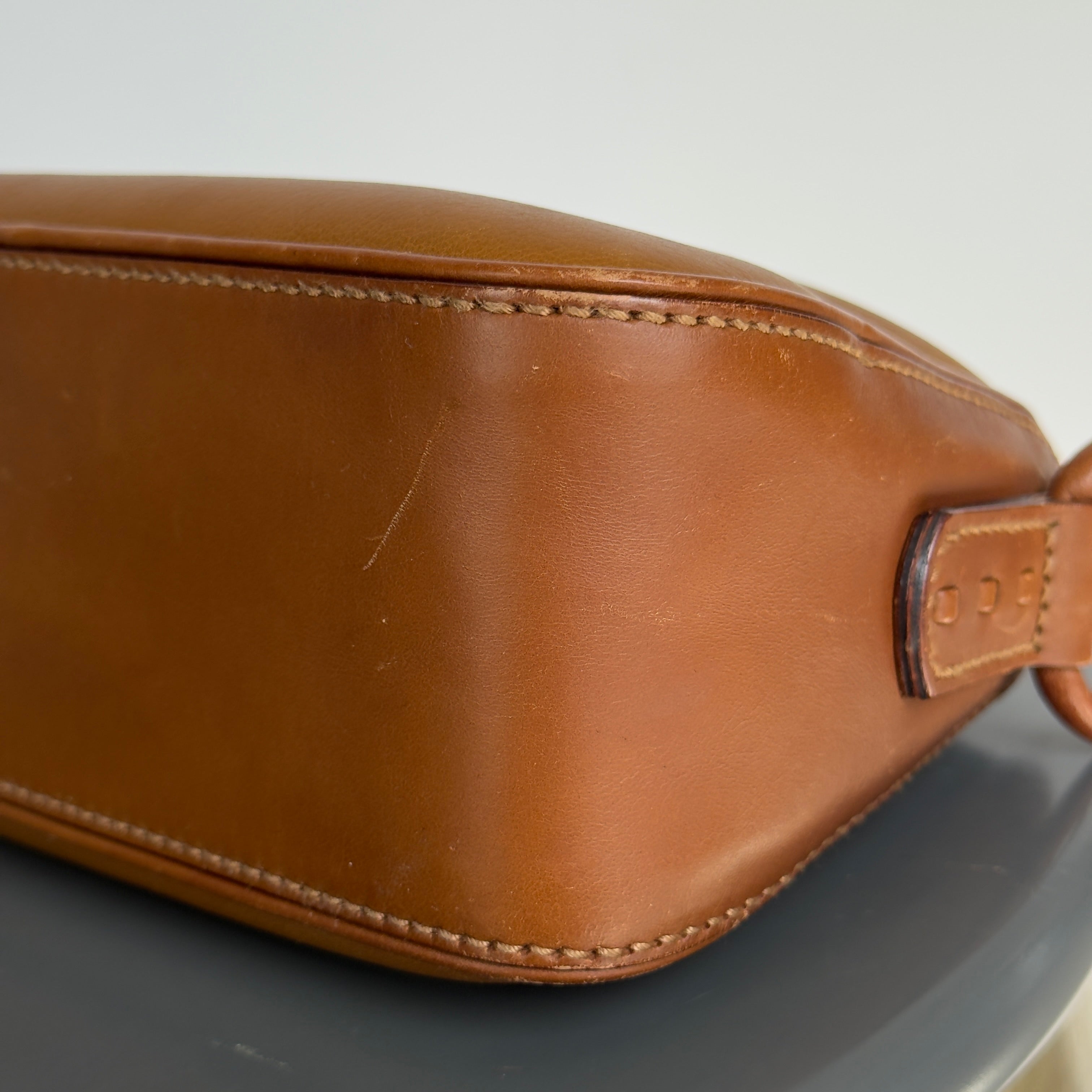 Vintage Gucci Brown Leather Shoulder Bag - Queen May