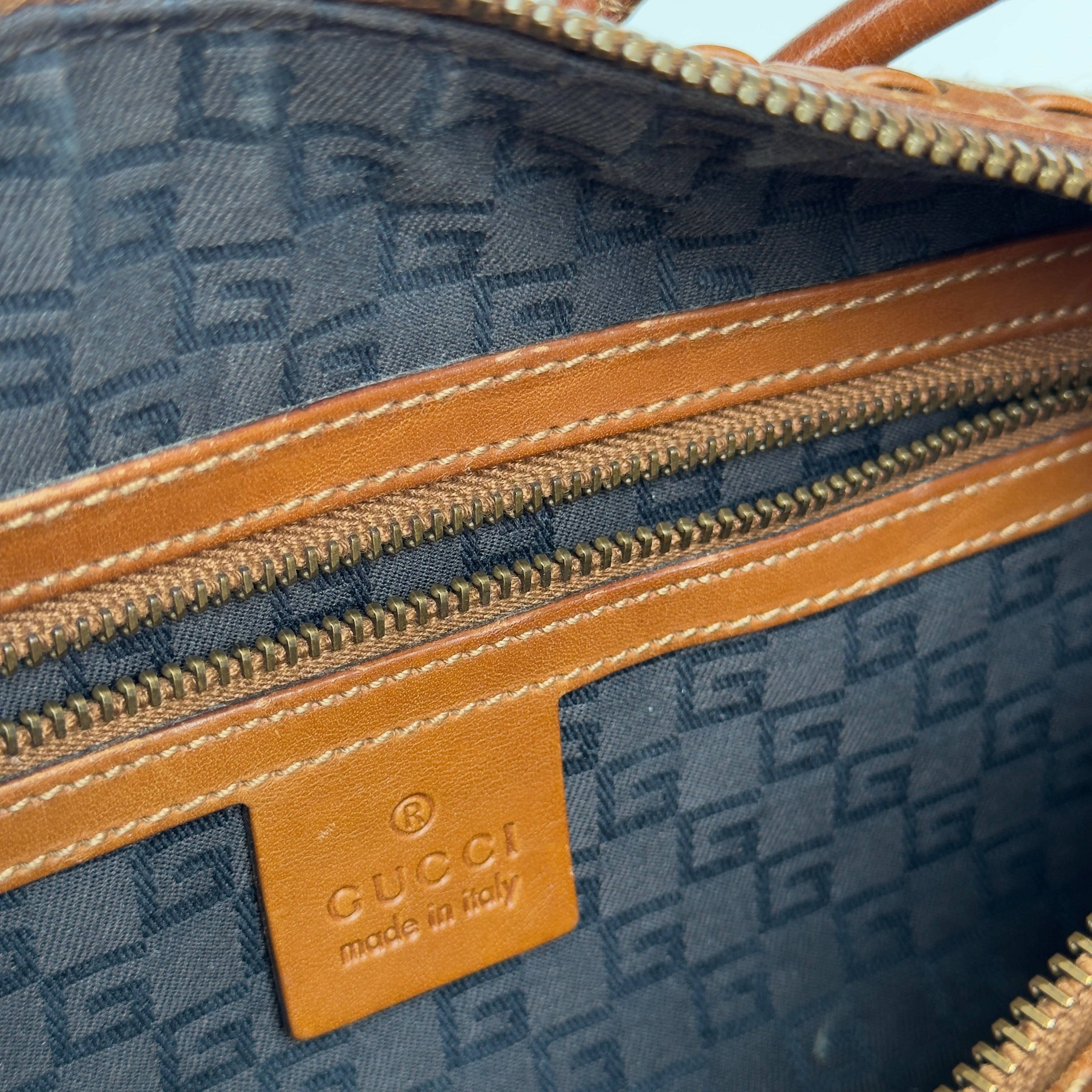 Vintage Gucci Brown Leather Shoulder Bag - Queen May