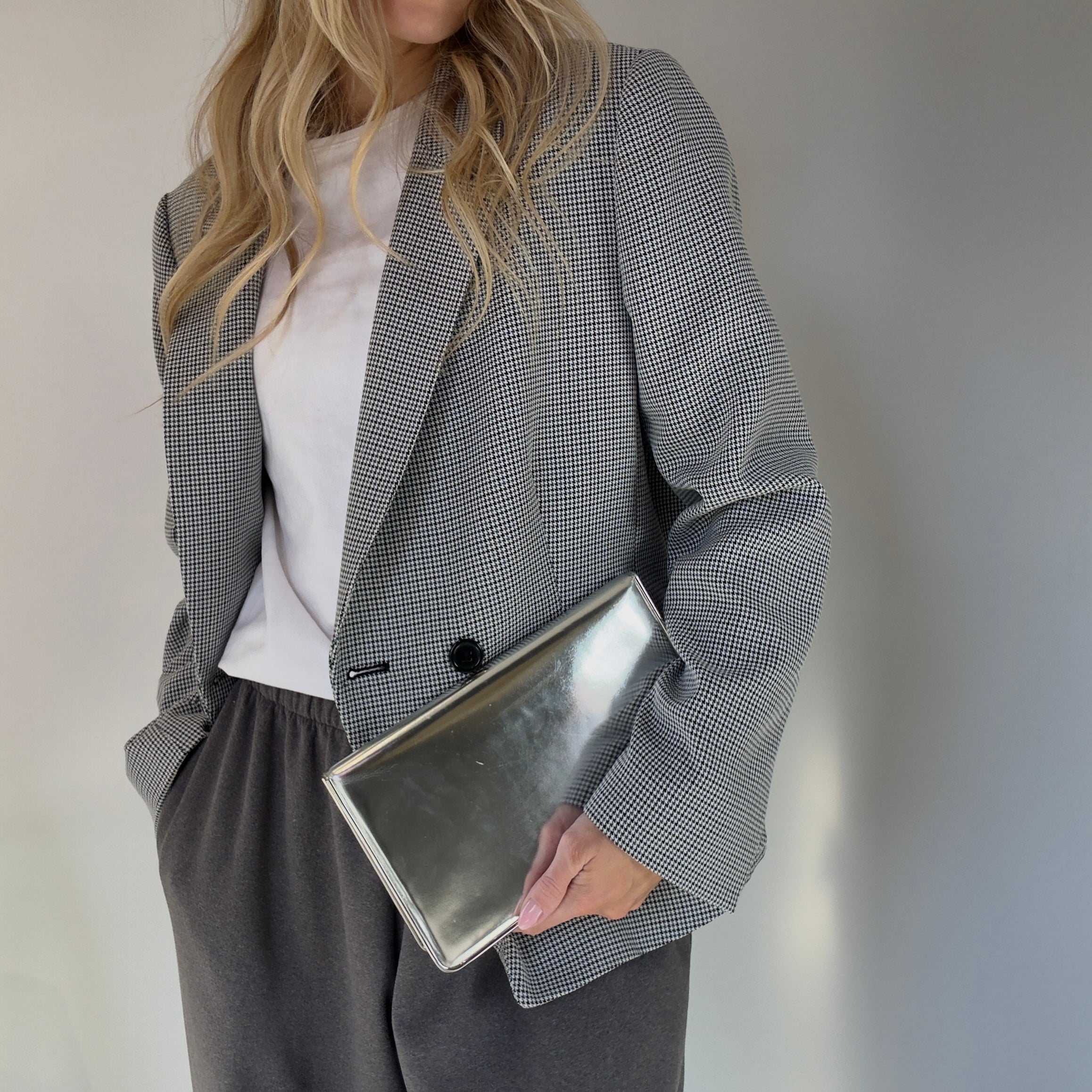 Christian Dior Silver Mirror Calfskin Leather Clutch - Queen May