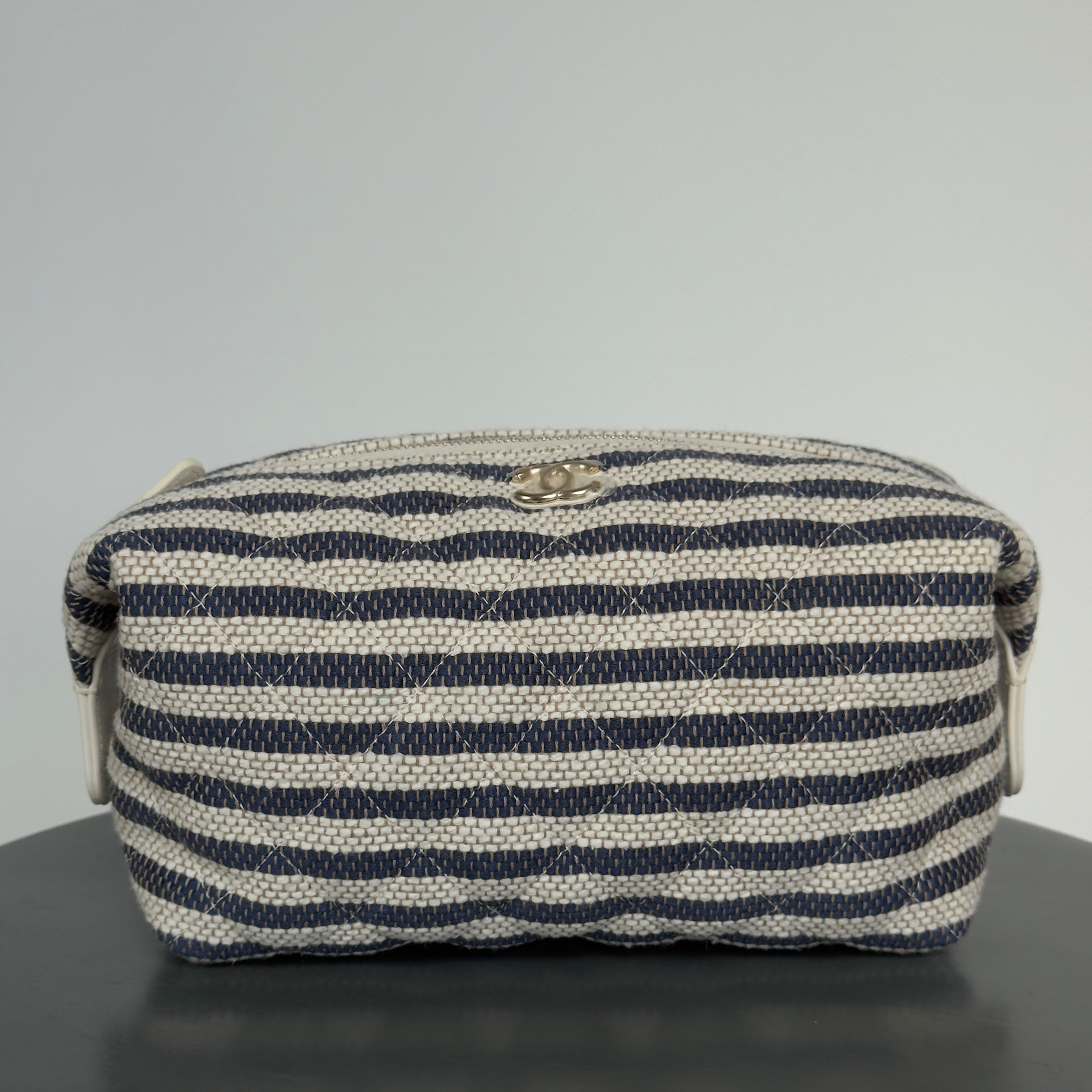 Chanel Zipped Striped Canvas Case - Queen May