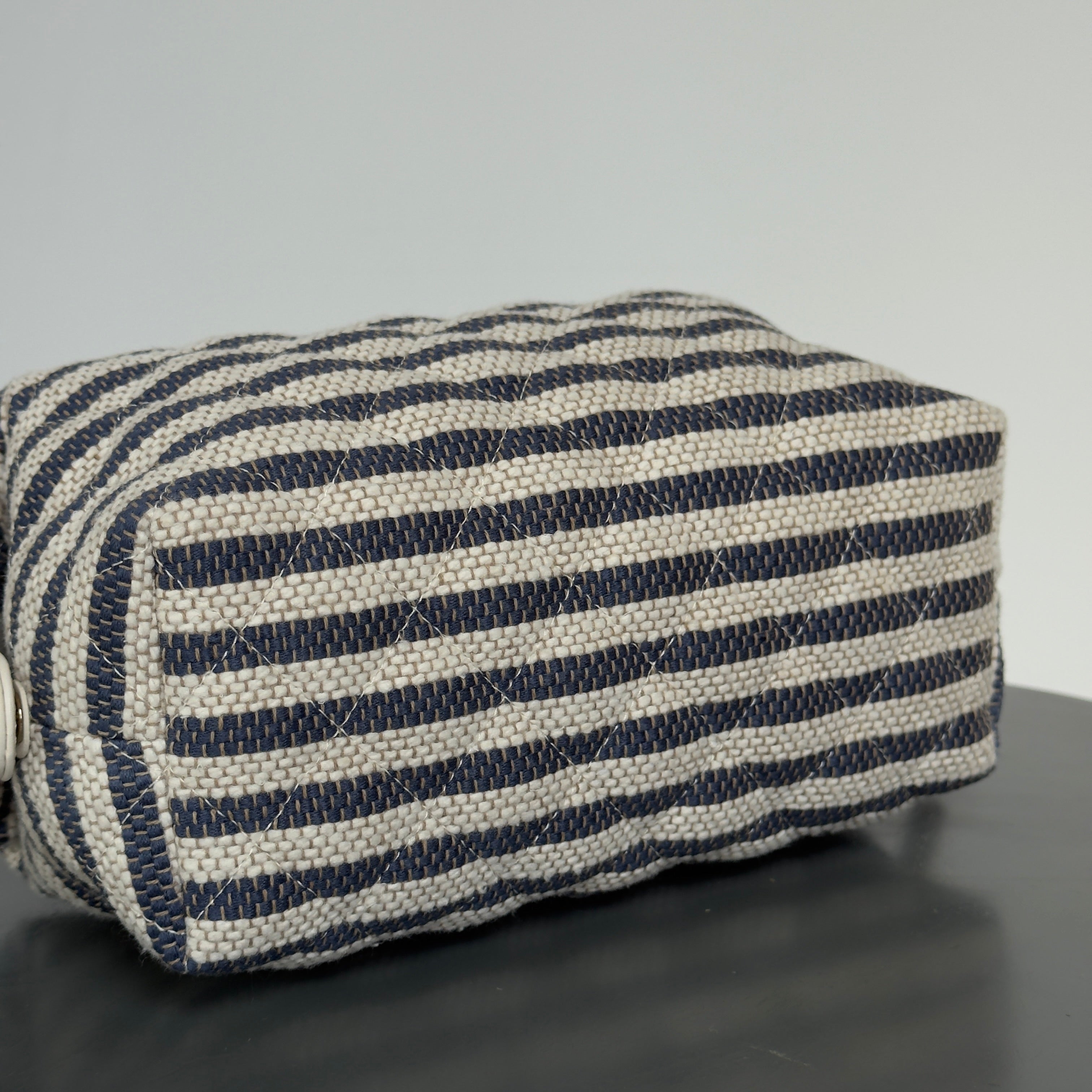 Chanel Zipped Striped Canvas Case - Queen May