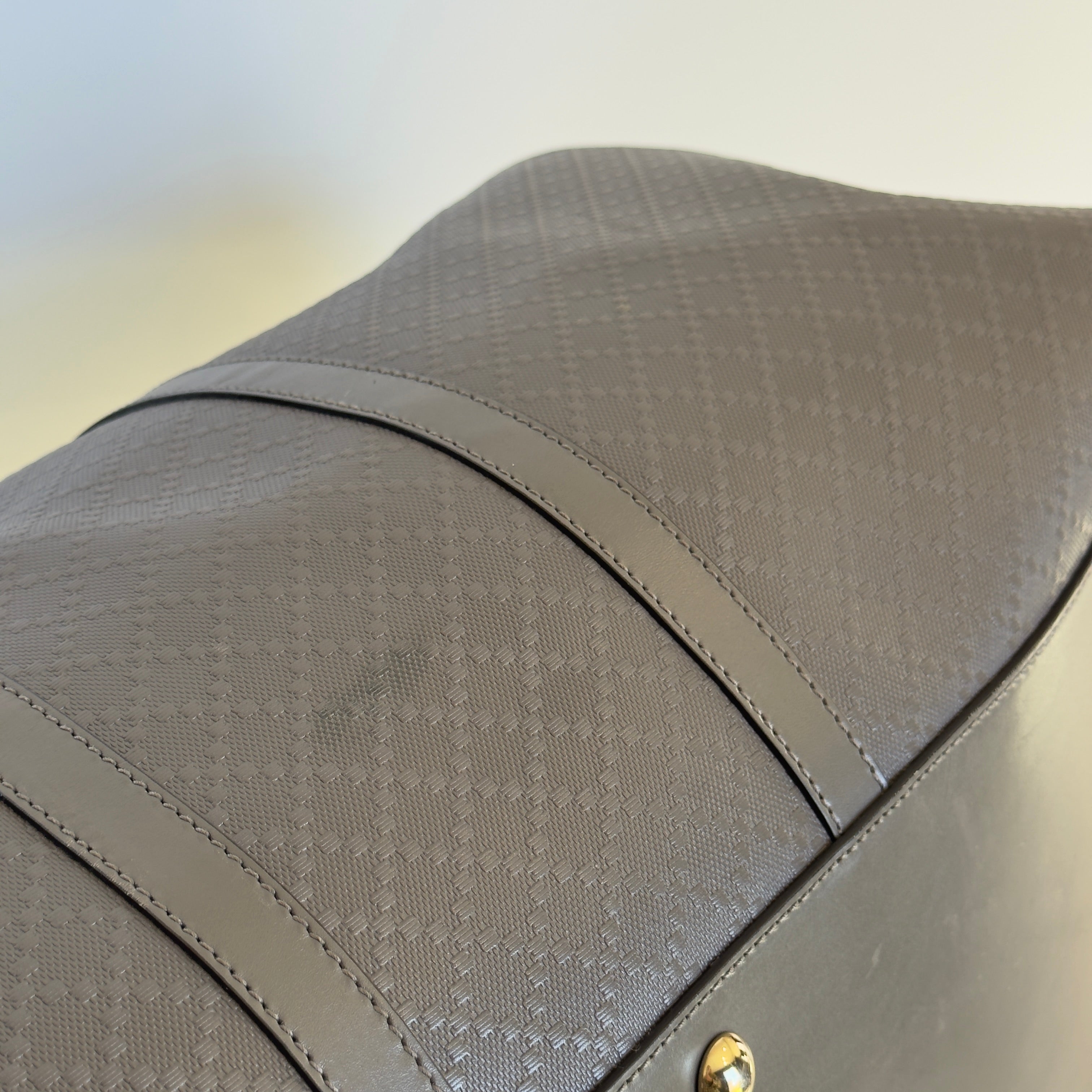 Gucci Bright Diamante Large Carry On Duffle Grey Leather