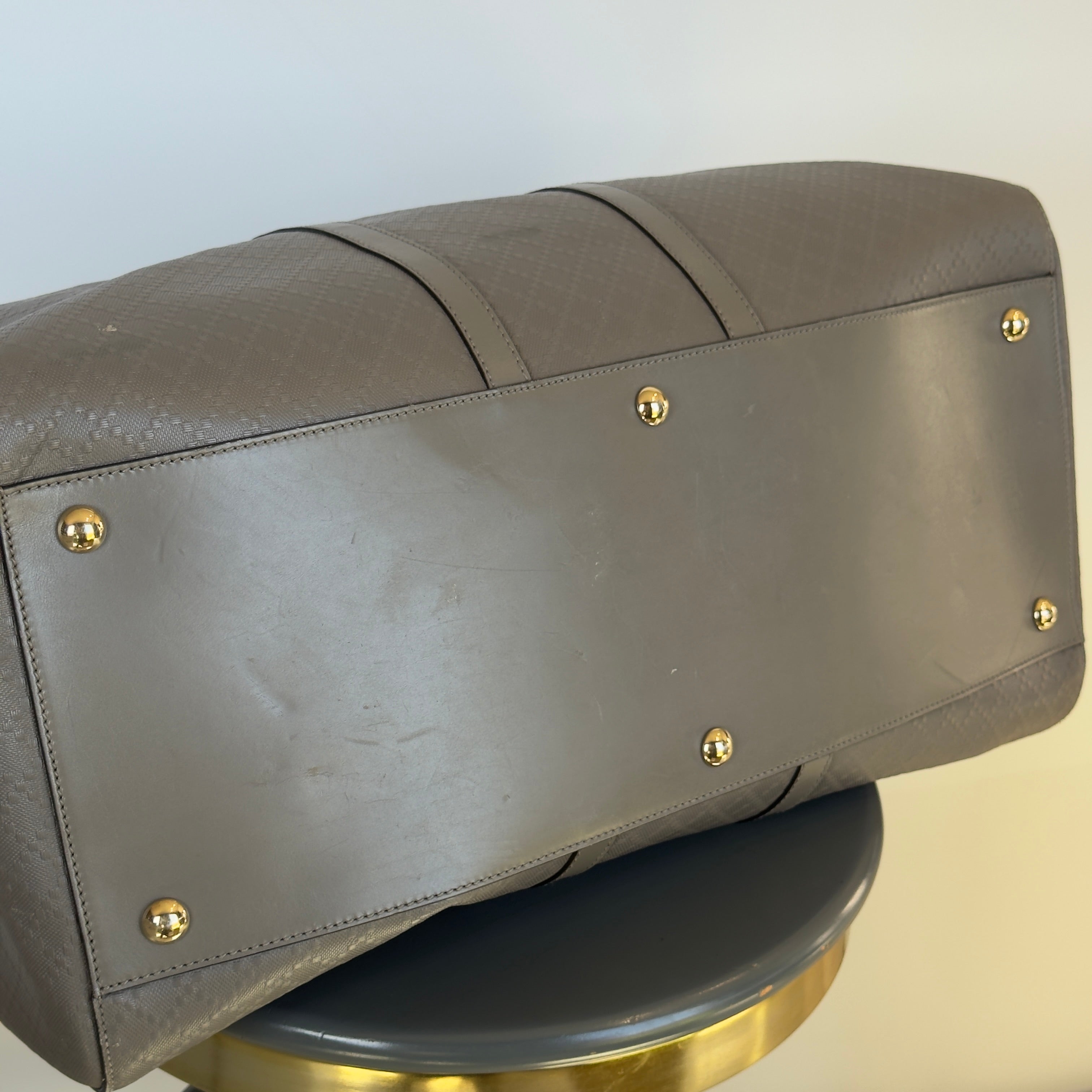 Gucci Bright Diamante Large Carry On Duffle Grey Leather