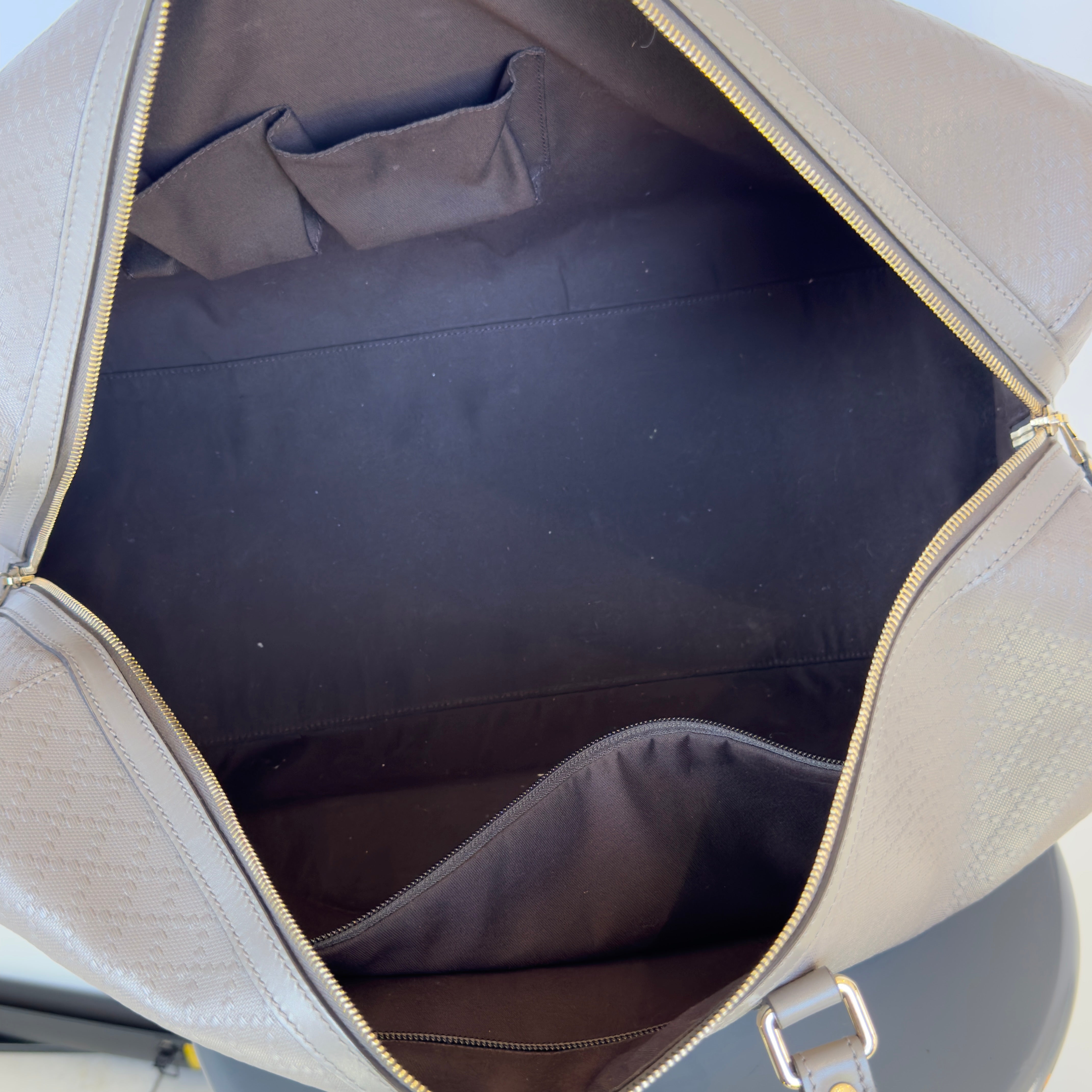 Gucci Bright Diamante Large Carry On Duffle Grey Leather