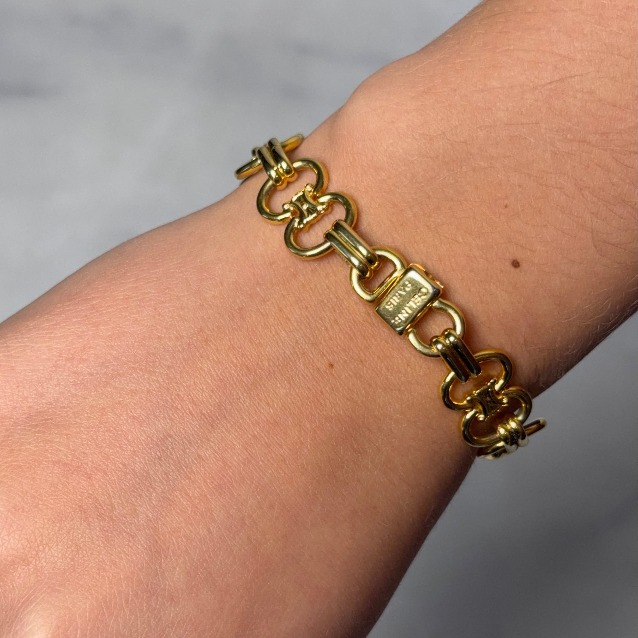 Celine Gold-Tone Triomphe Bracelet - Queen May