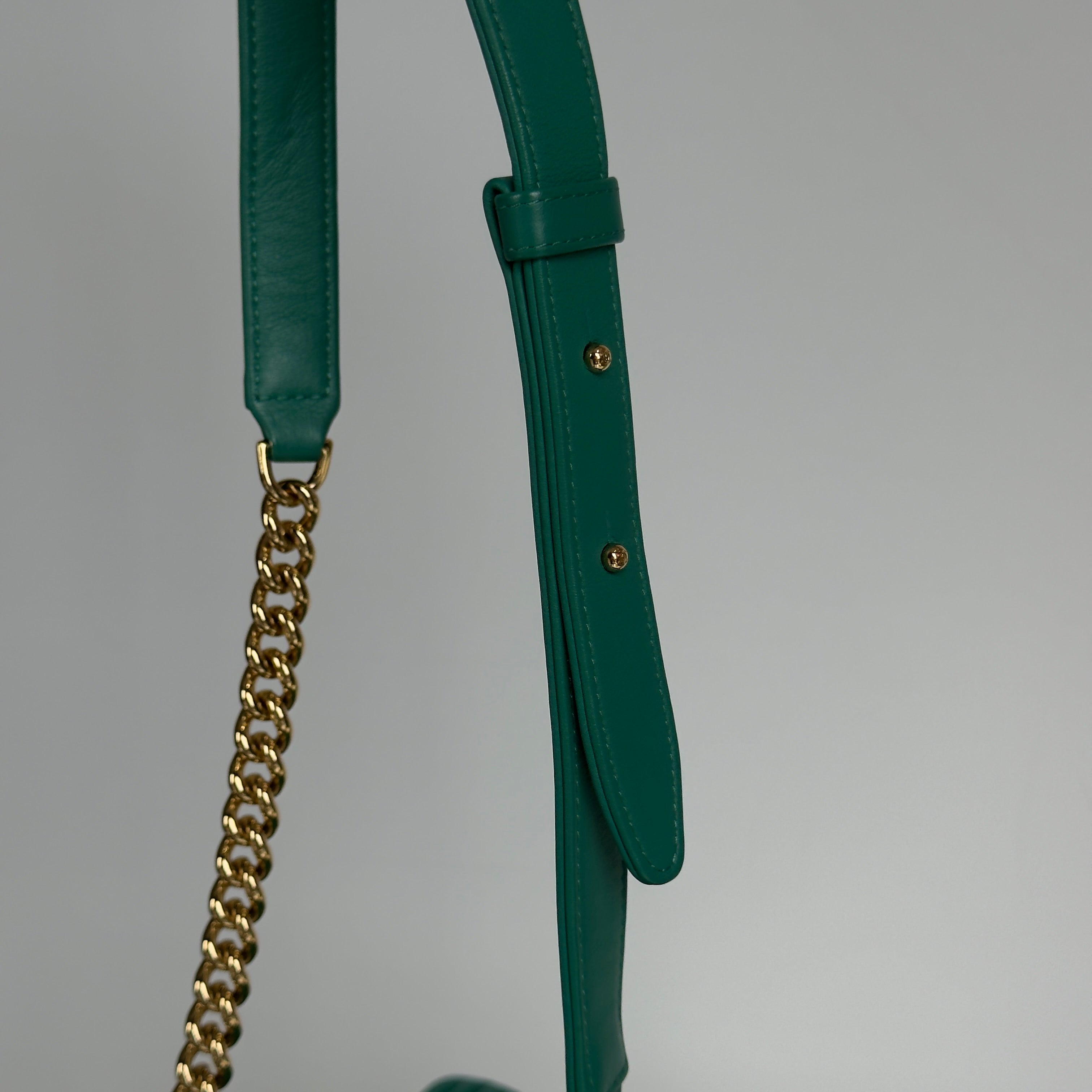 Chanel North South Chevron Boy Bag Green - Queen May