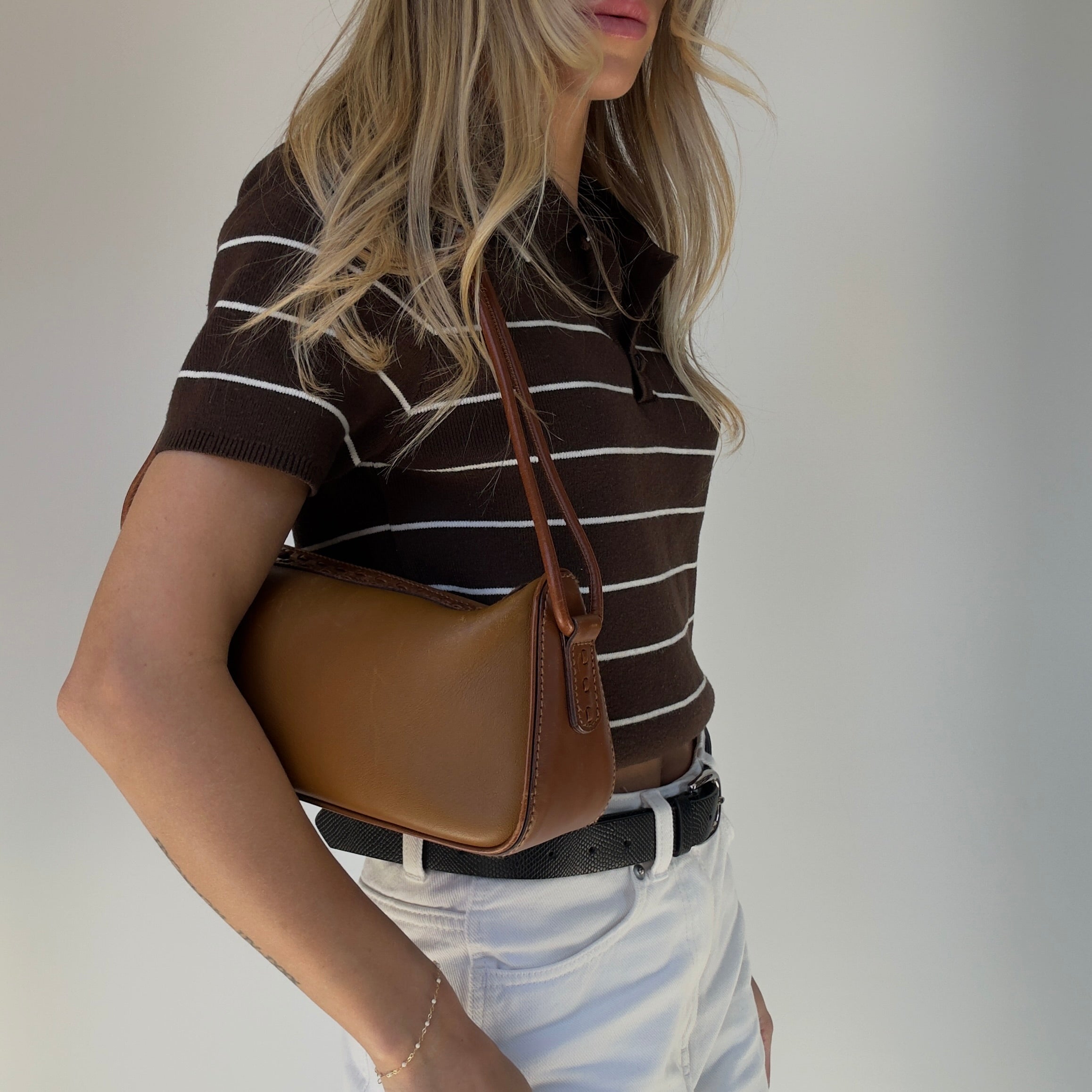 Vintage Gucci Brown Leather Shoulder Bag - Queen May
