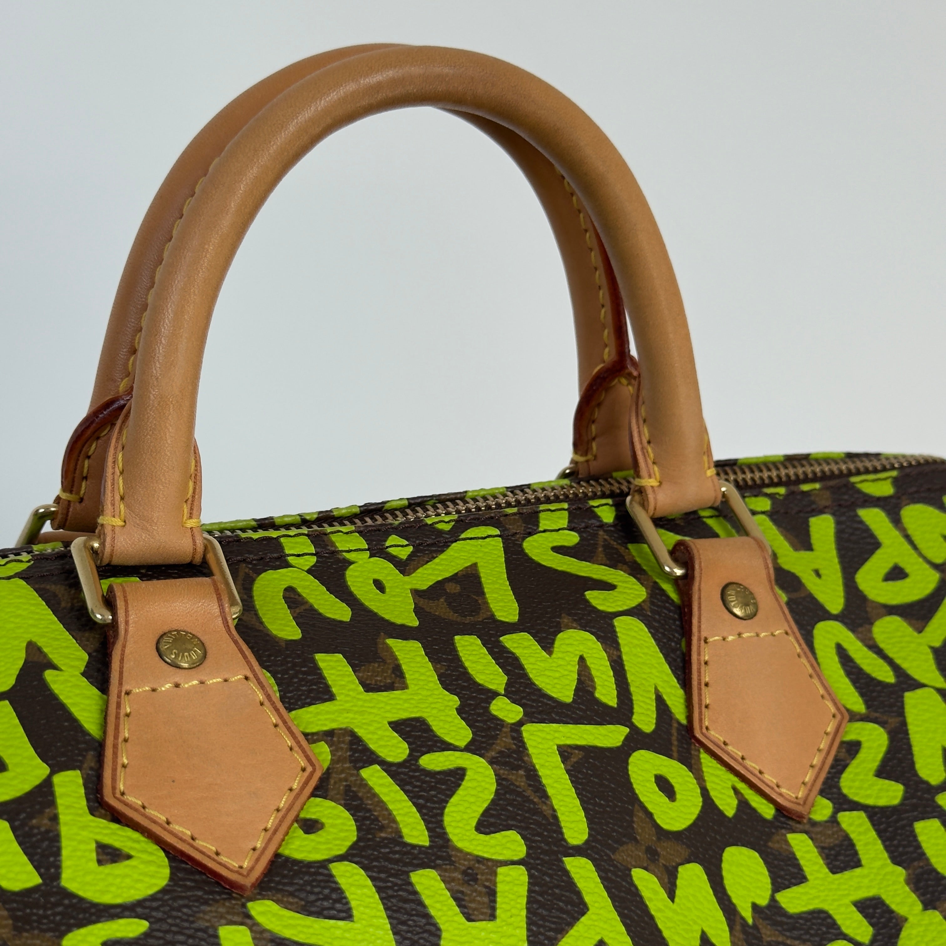 Louis Vuitton Monogram Graffiti Speedy 30 Stephen Sprouse Neon Green - Queen May