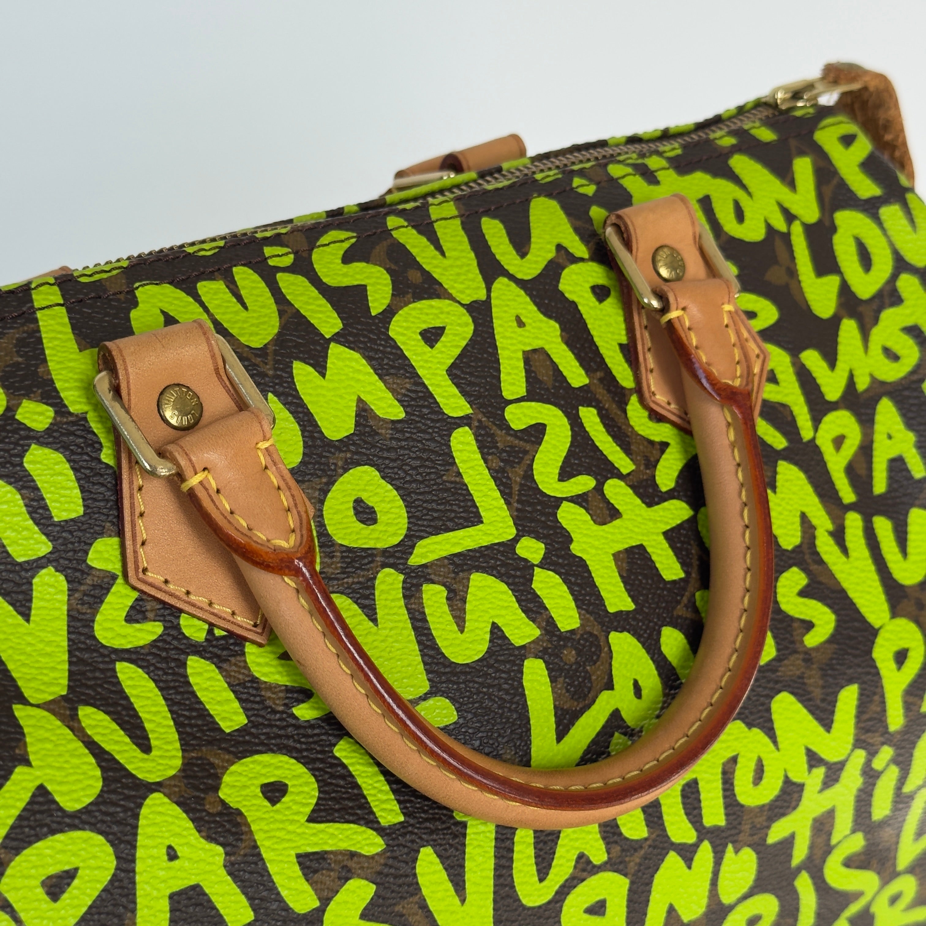 Louis Vuitton Monogram Graffiti Speedy 30 Stephen Sprouse Neon Green - Queen May