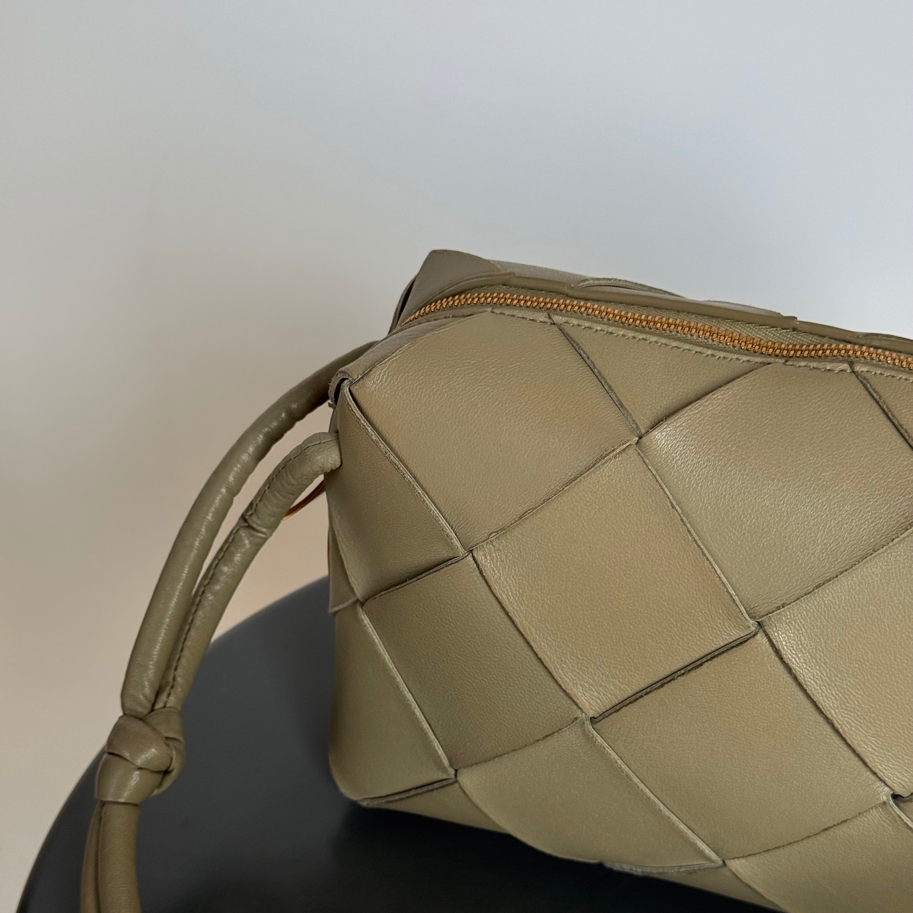 Bottega Veneta Lambskin Maxi Intreccio Small Cassette Camera Bag - Queen May