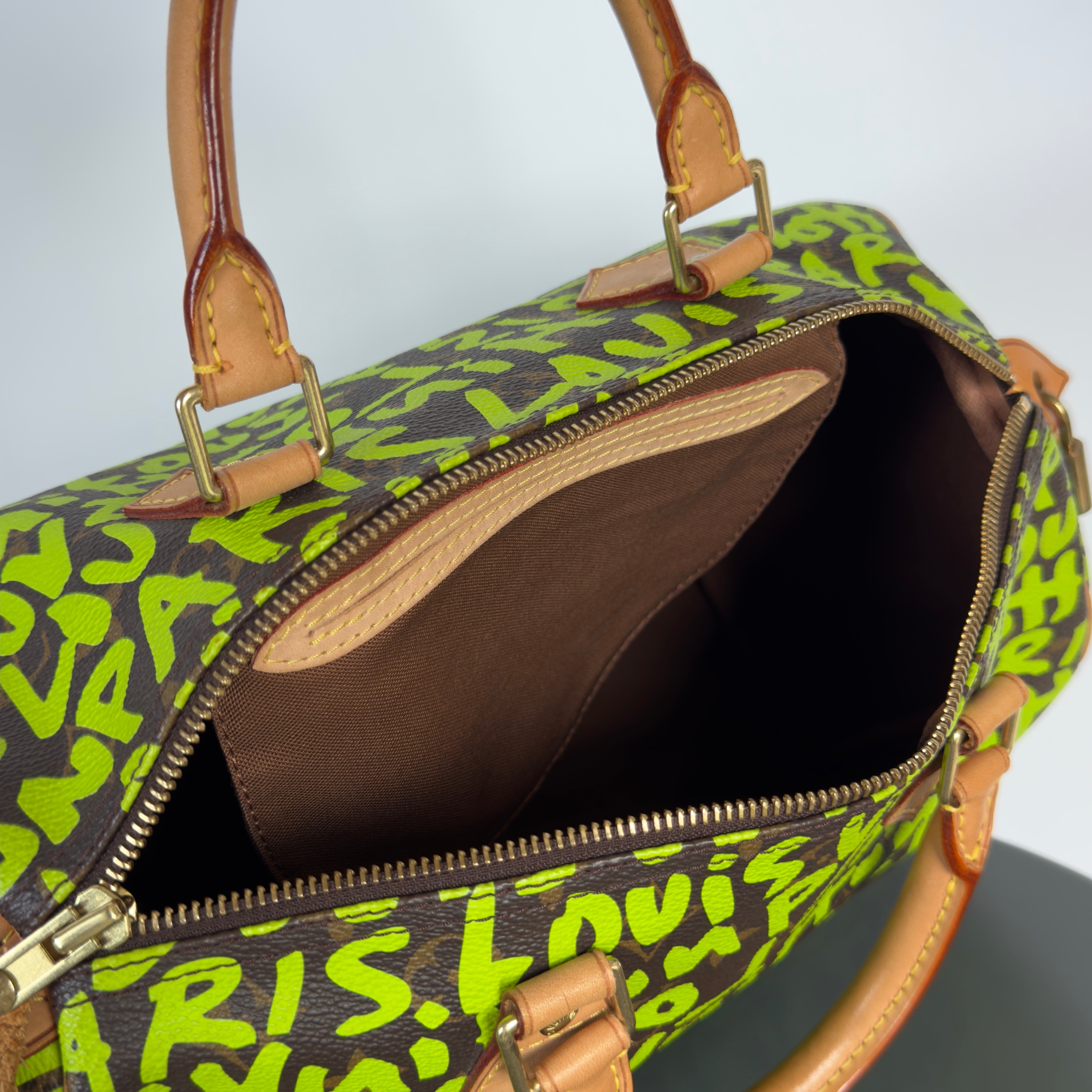 Louis Vuitton Monogram Graffiti Speedy 30 Stephen Sprouse Neon Green - Queen May
