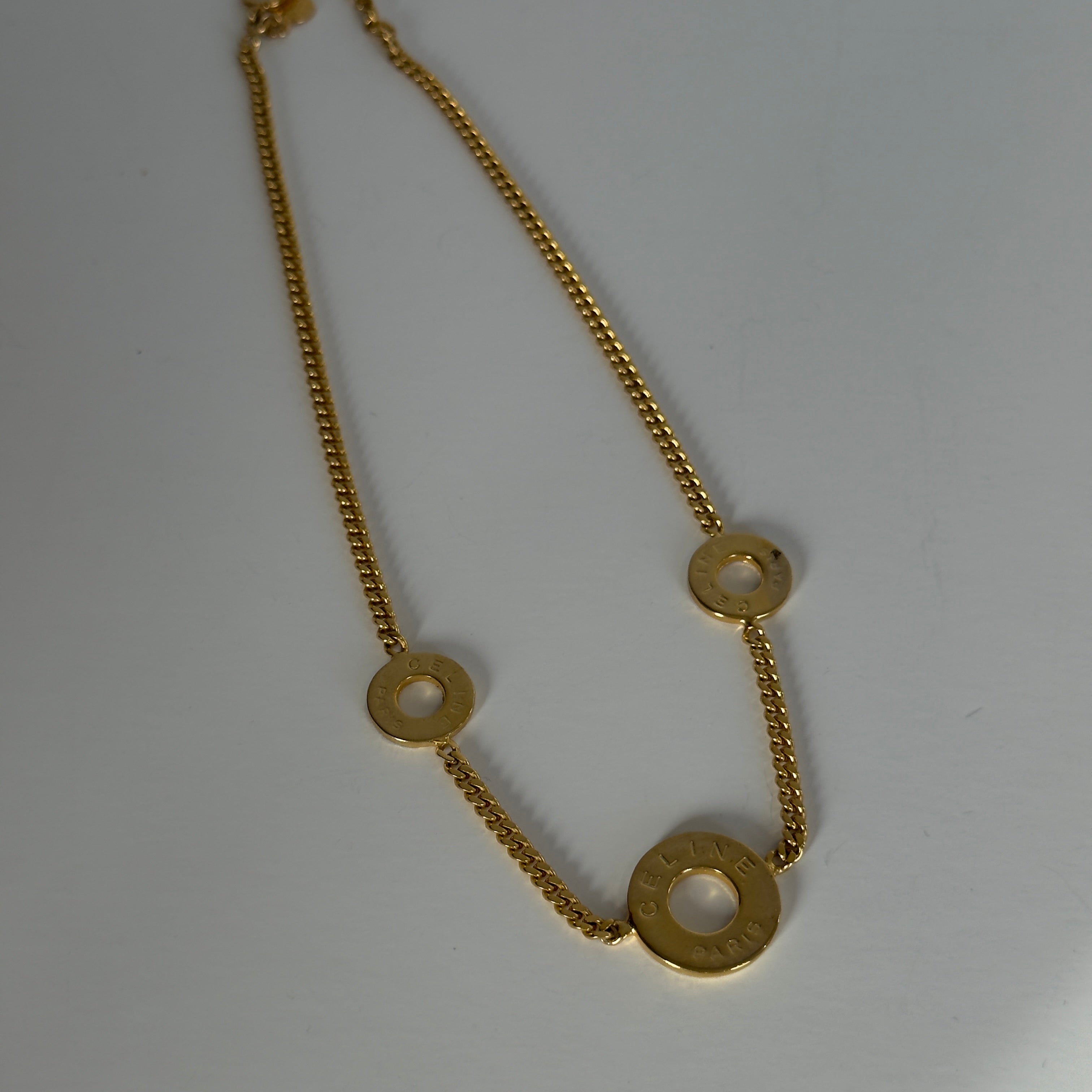 Rare Celine Gold-Tone Disk Choker - Queen May