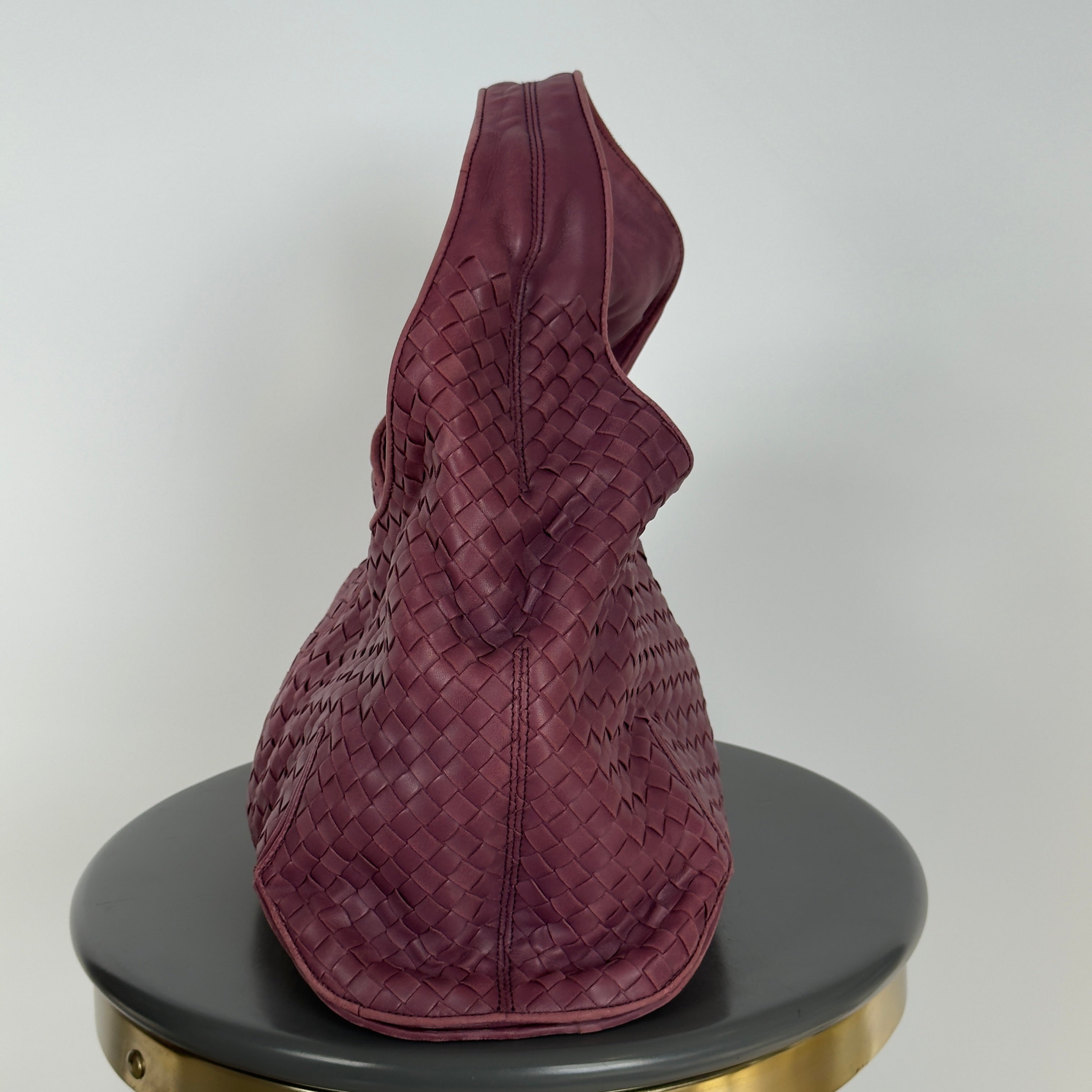 Bottega Veneta Intrecciato Hobo Maroon - Queen May