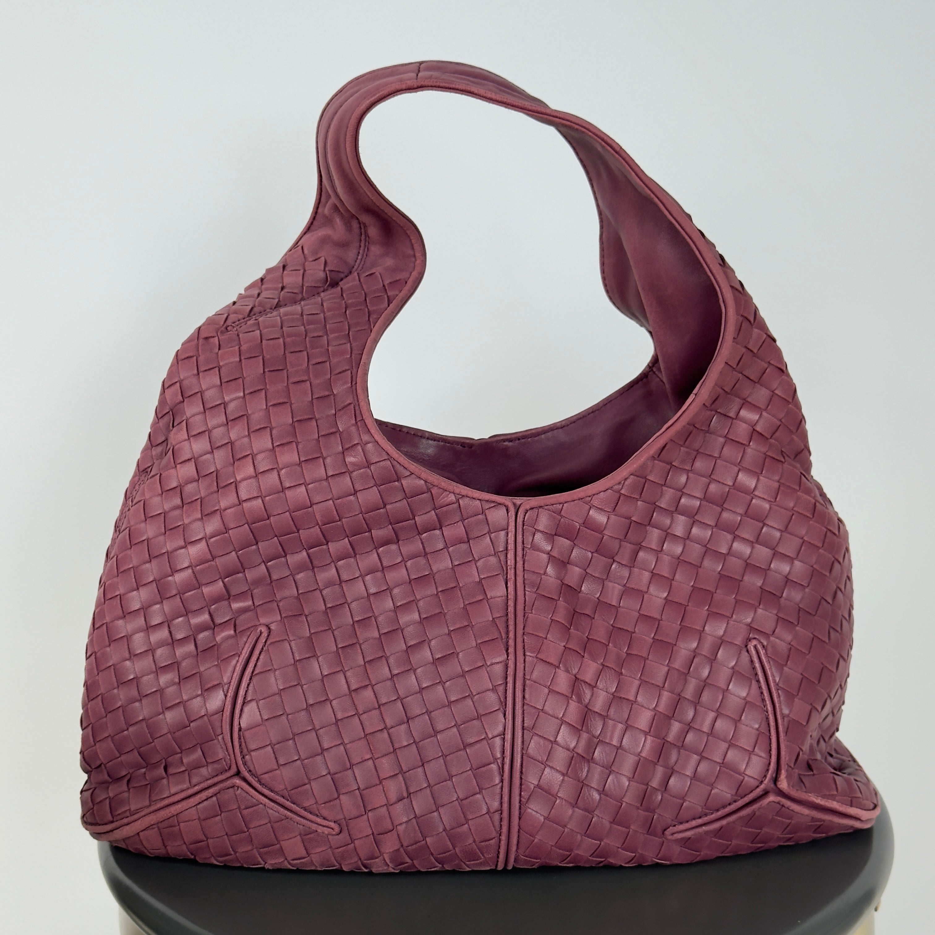 Bottega Veneta Intrecciato Hobo Maroon - Queen May