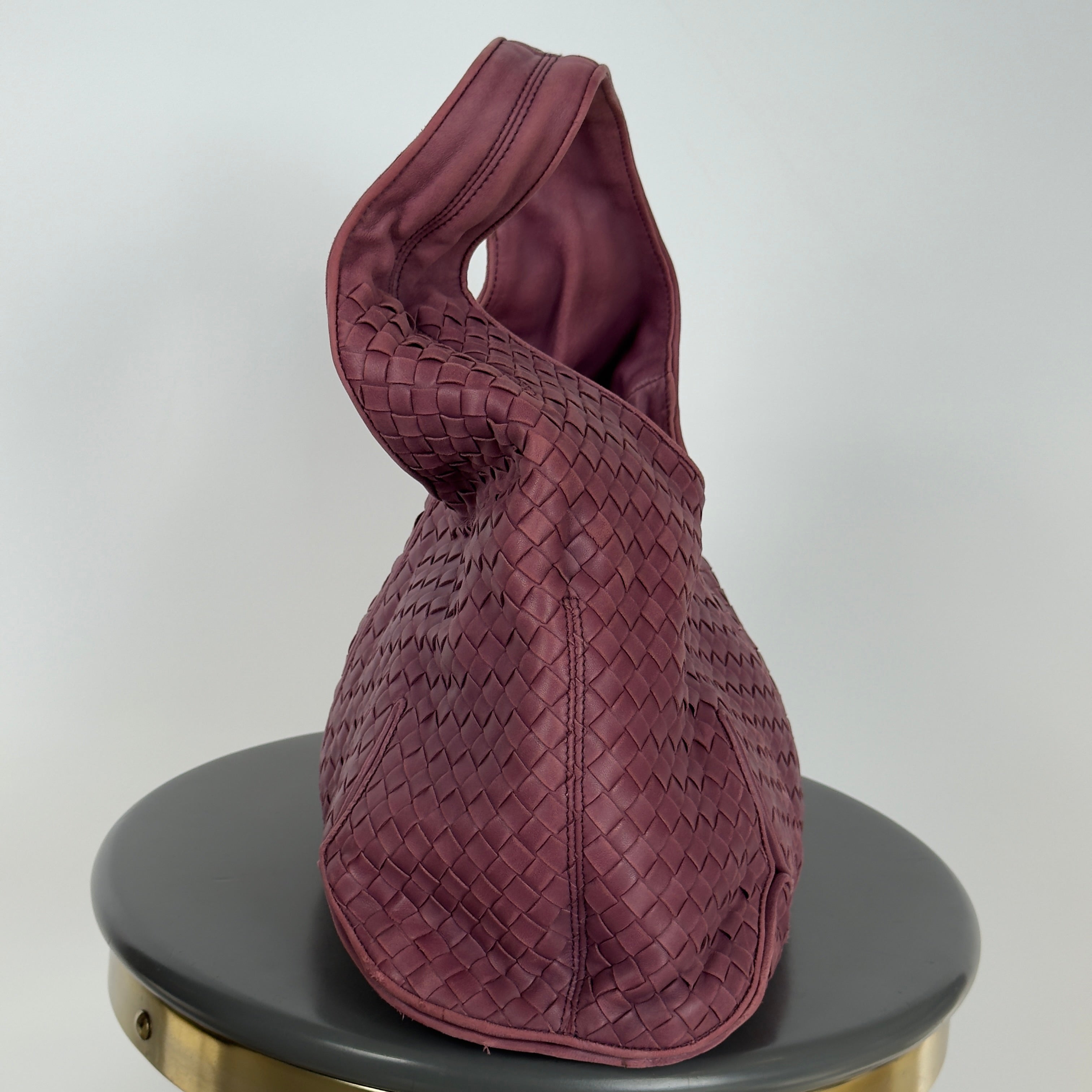Bottega Veneta Intrecciato Hobo Maroon - Queen May