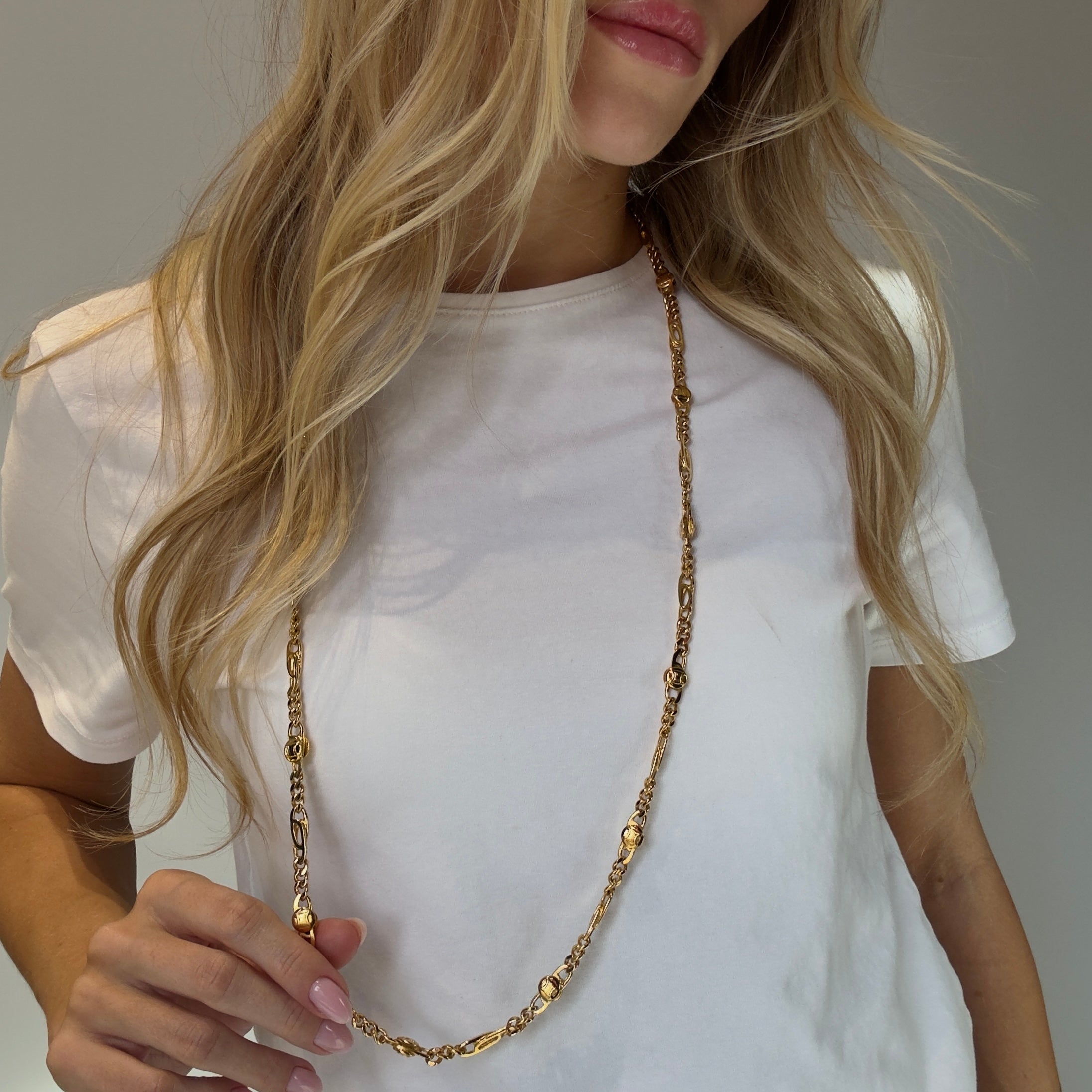 Celine Triomphe Gold-Tone Chain Necklace - Queen May
