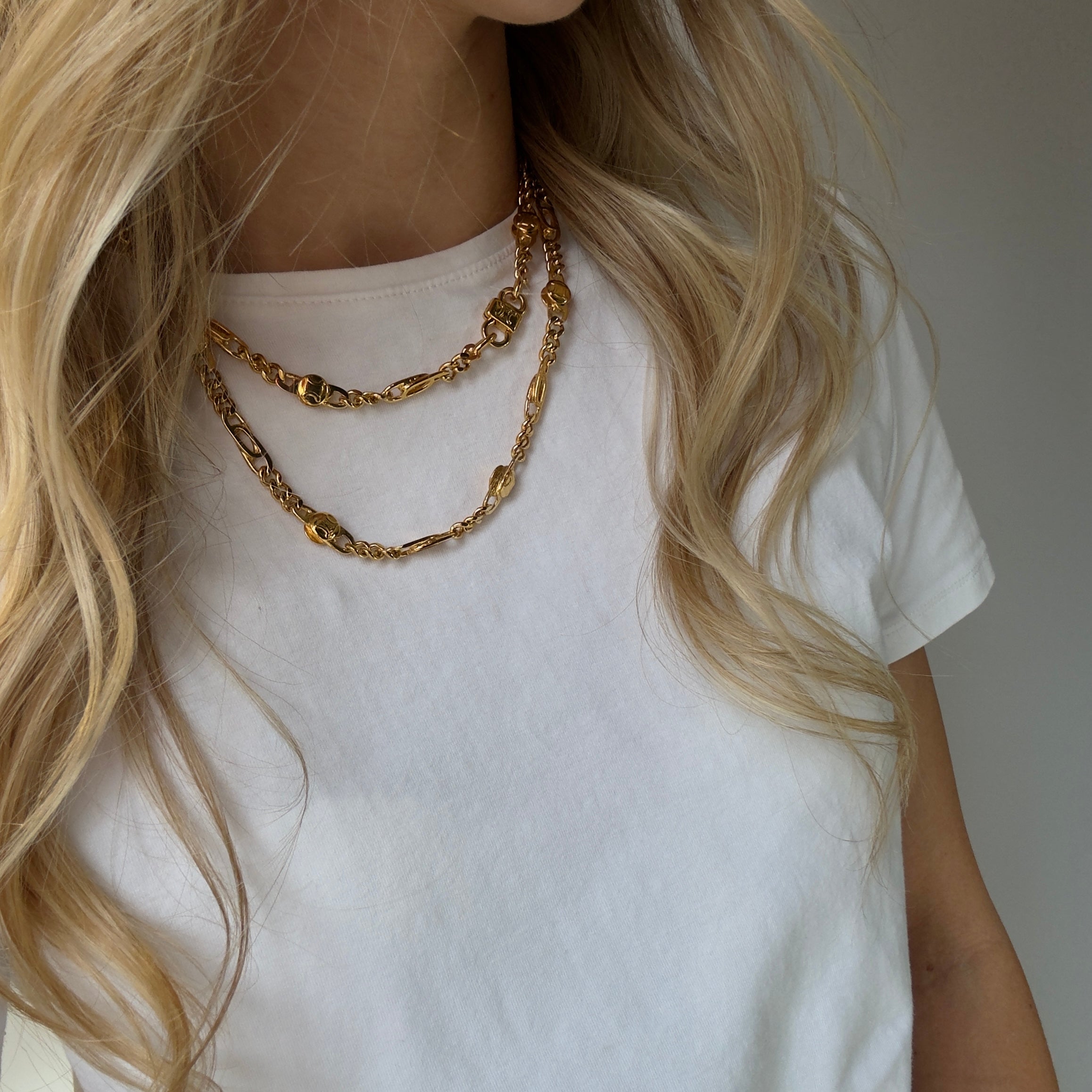 Celine Triomphe Gold-Tone Chain Necklace - Queen May