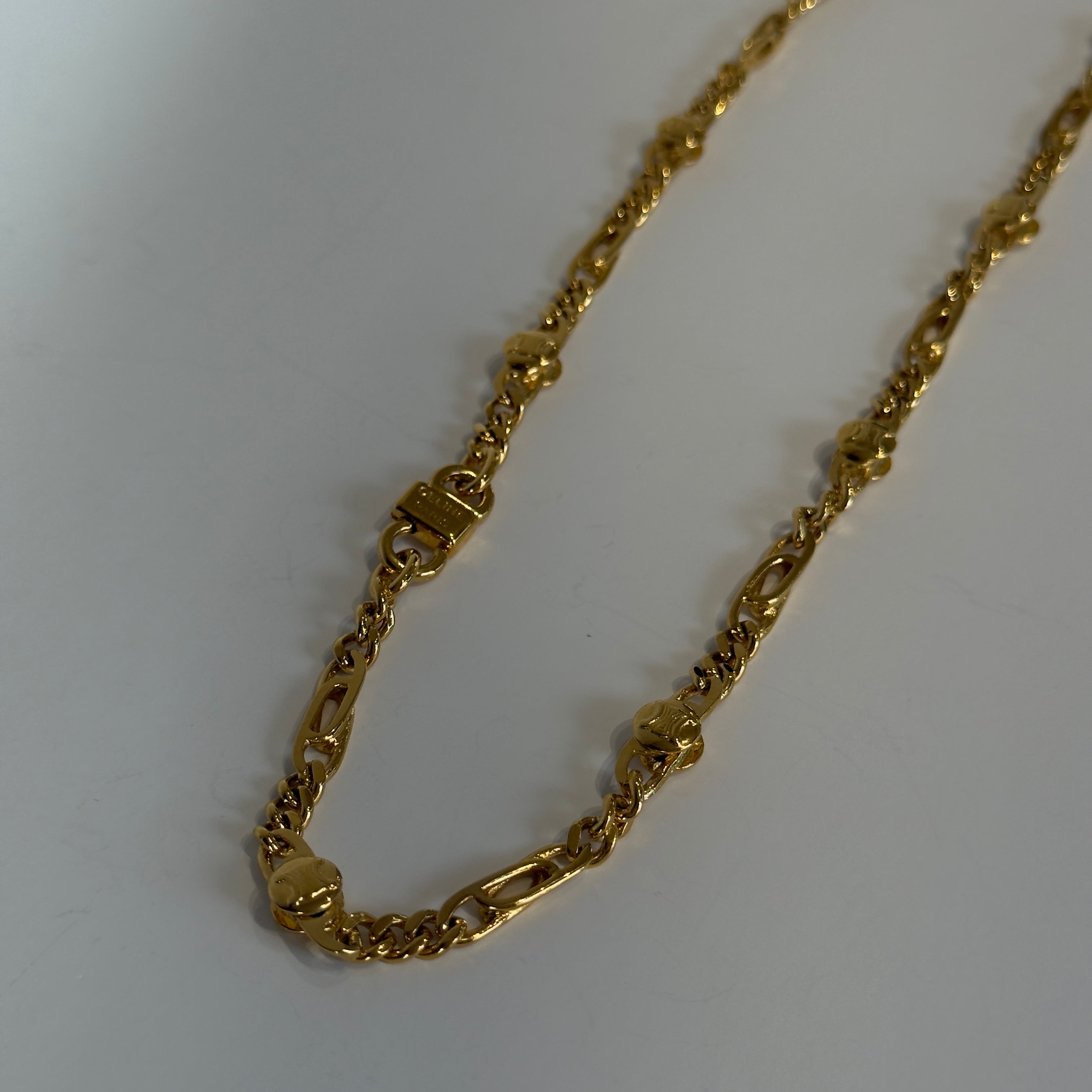 Celine Triomphe Gold-Tone Chain Necklace - Queen May