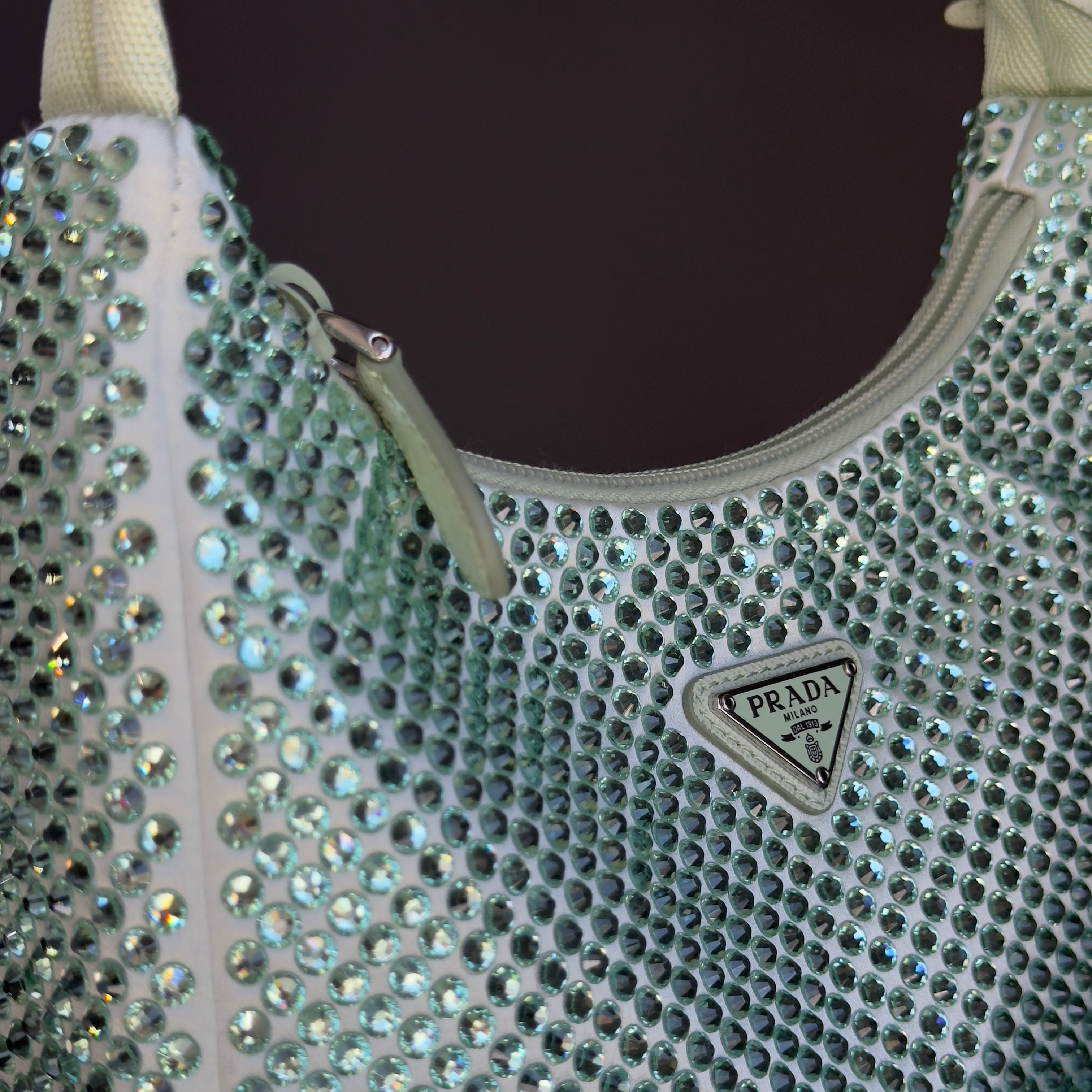 Prada Crystal Re-Edition 2000 Bag Mint Green - Queen May