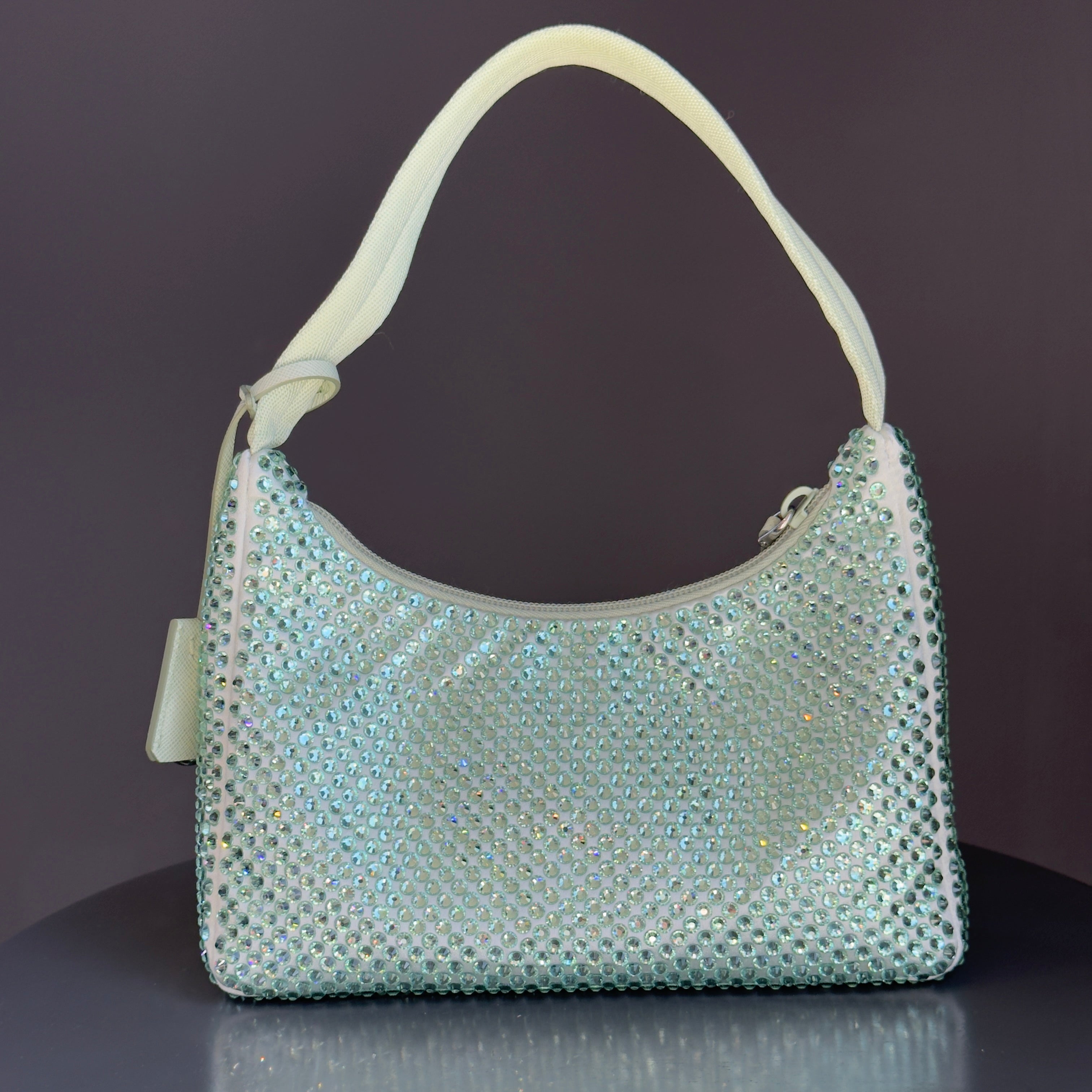 Prada Crystal Re-Edition 2000 Bag Mint Green - Queen May