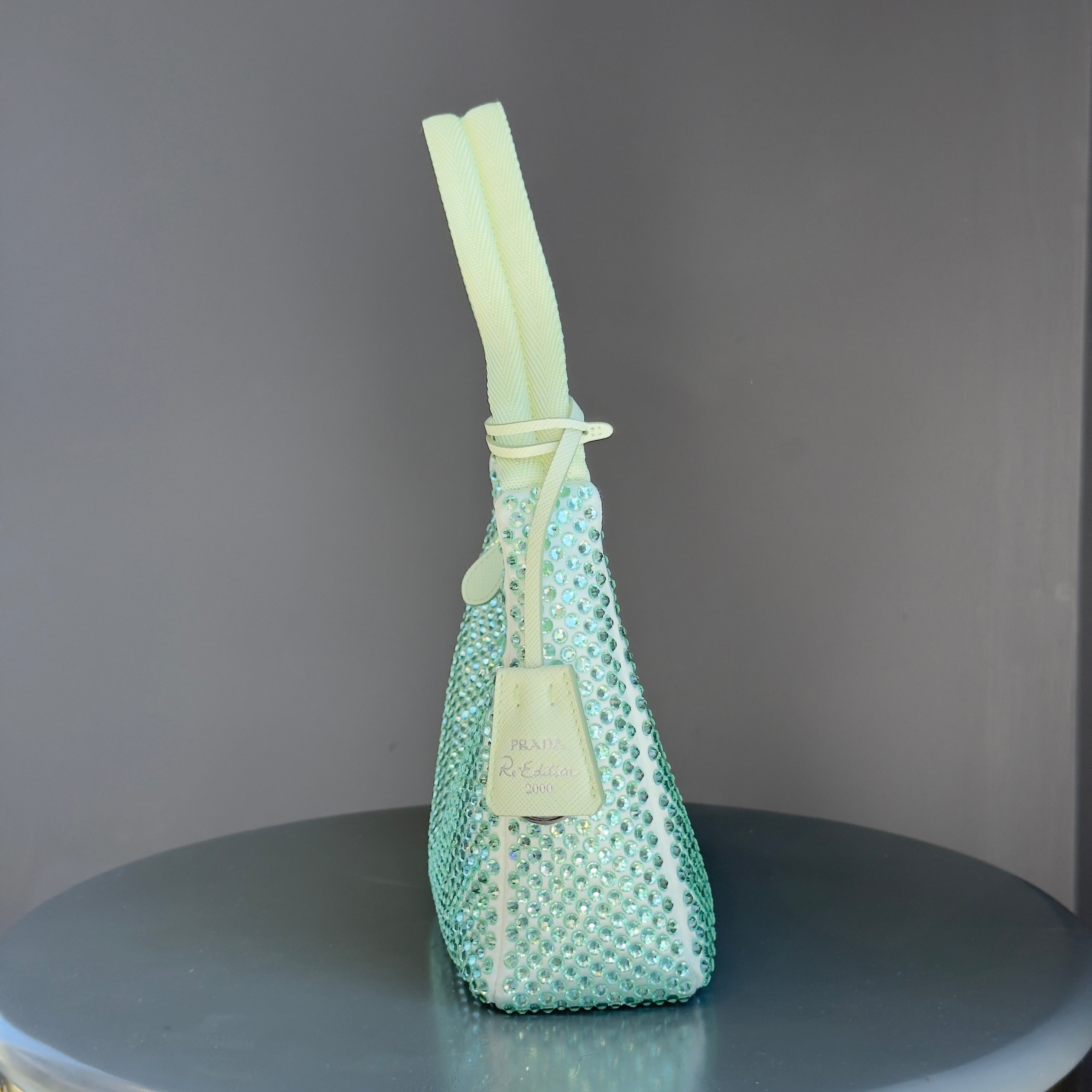 Prada Crystal Re-Edition 2000 Bag Mint Green - Queen May