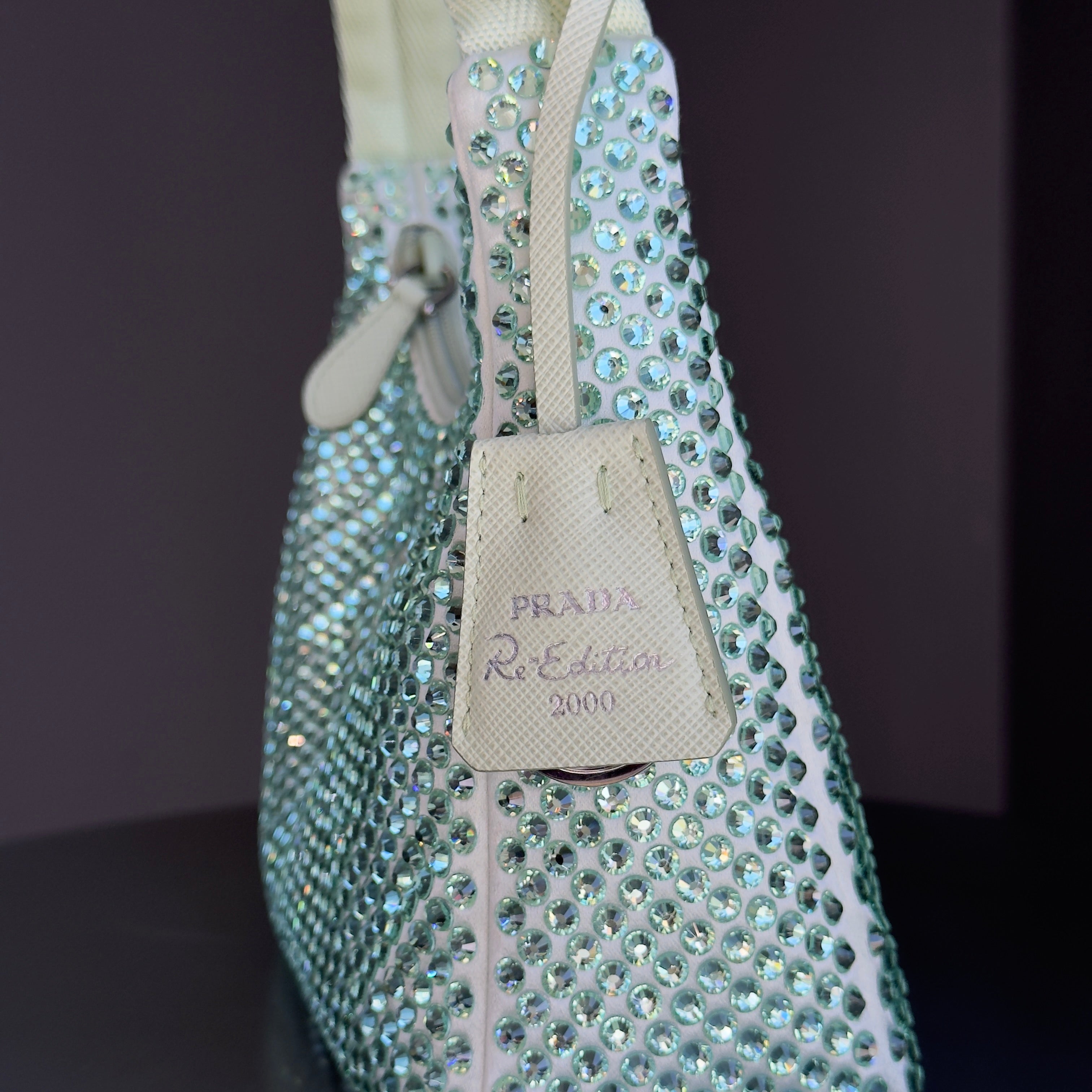 Prada Crystal Re-Edition 2000 Bag Mint Green - Queen May