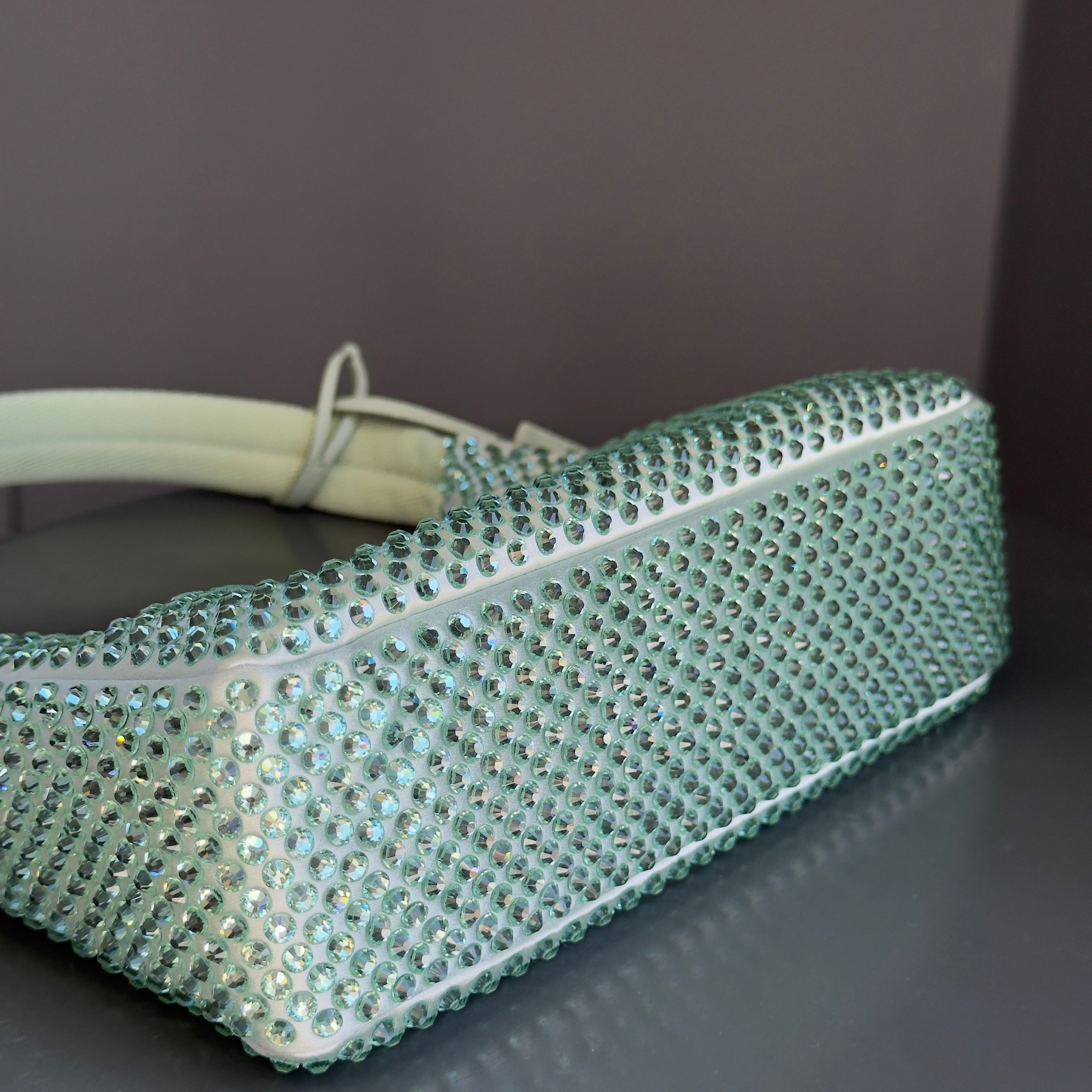 Prada Crystal Re-Edition 2000 Bag Mint Green - Queen May