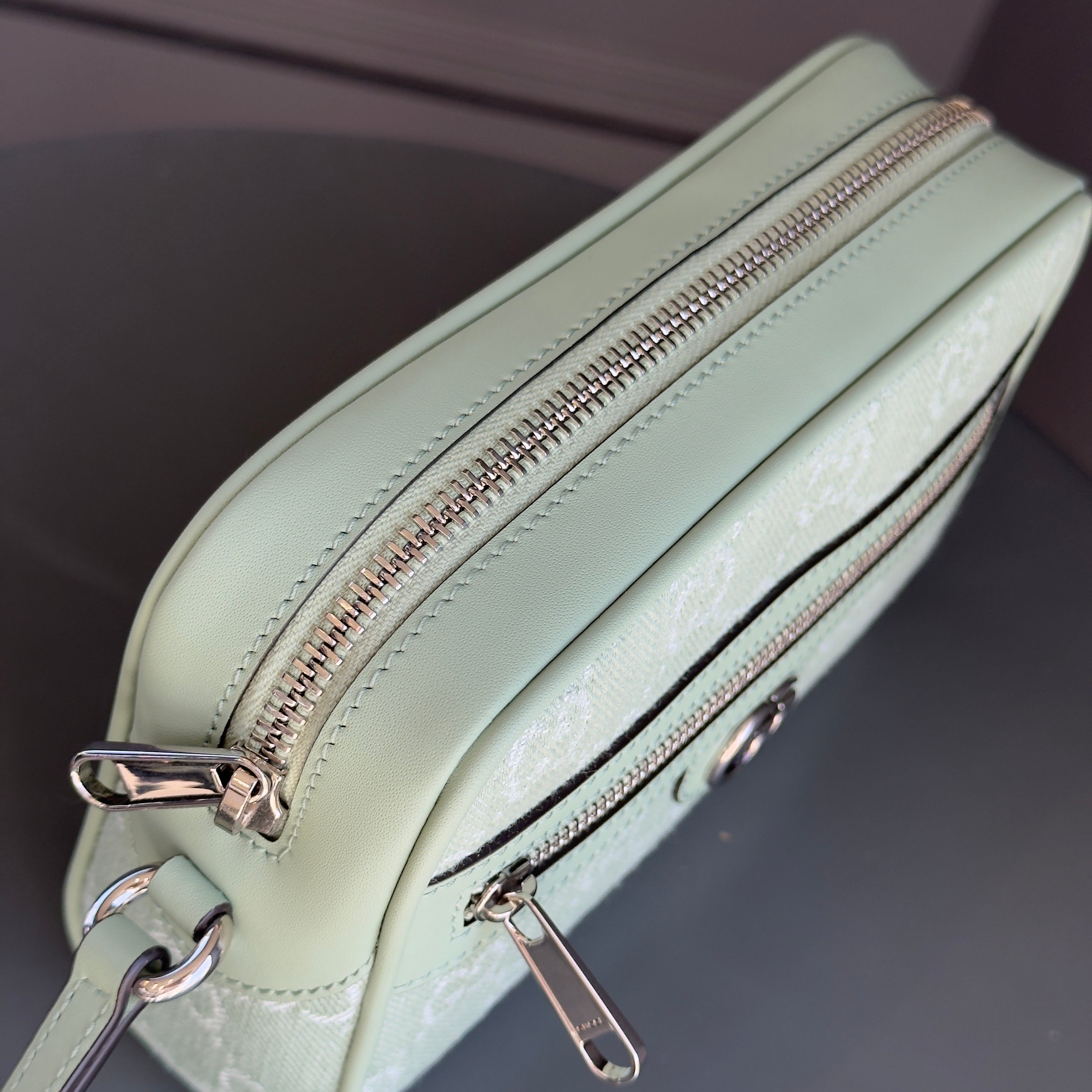 Gucci Ophidia Mini Bag in Pale Green Denim - Queen May