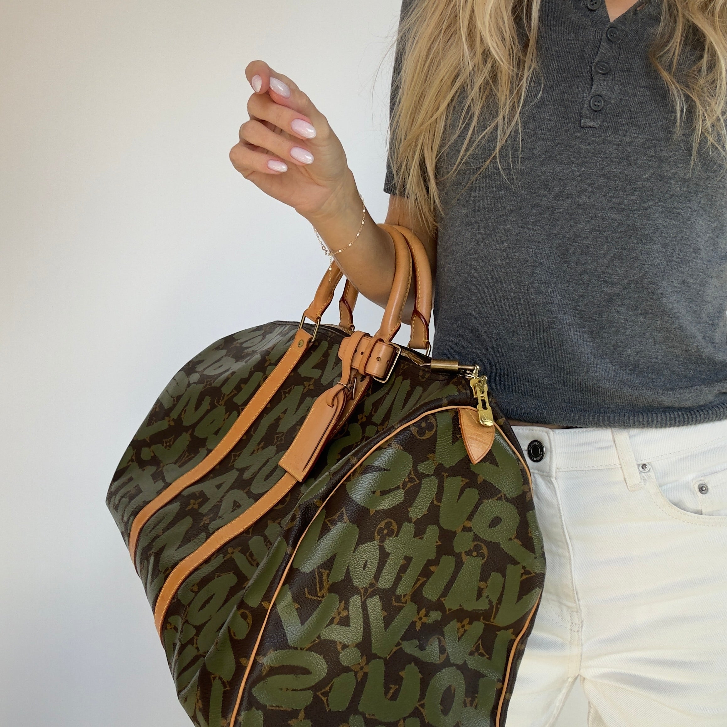 Louis Vuitton Stephen Sprouse Monogram Graffiti Keepall 50 Dark Green - Queen May