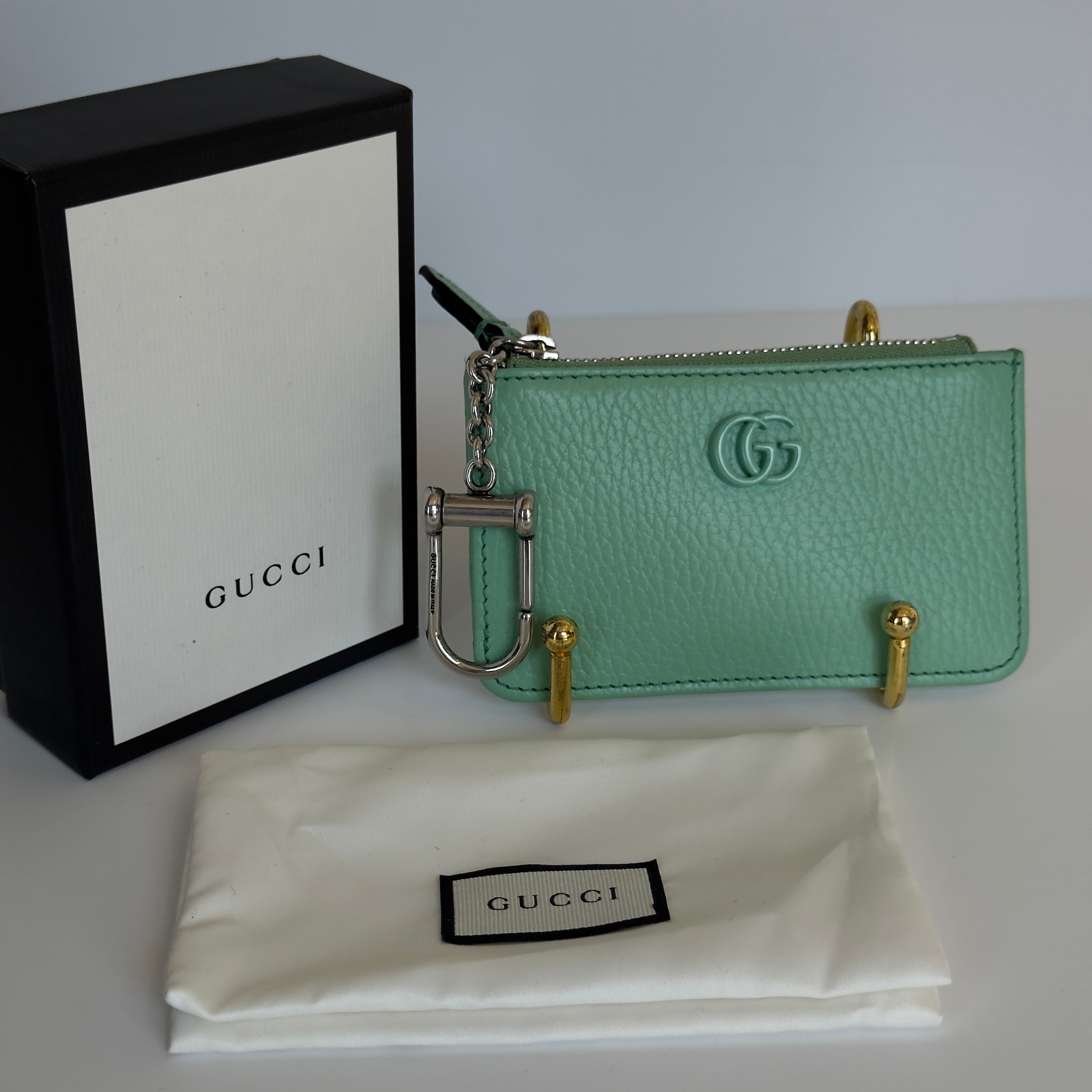 Gucci GG Marmont Leather Key Pouch Green - Queen May