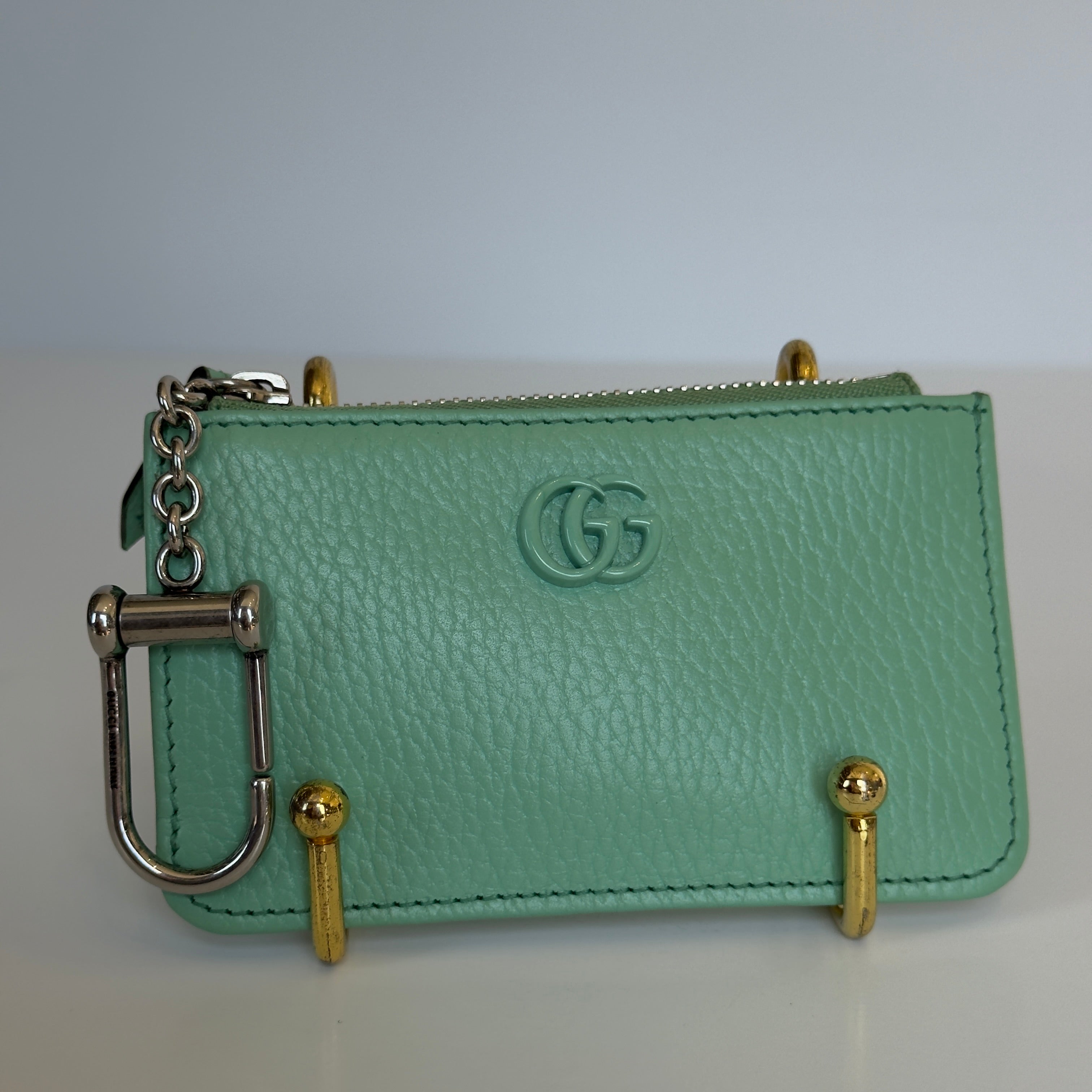 Gucci GG Marmont Leather Key Pouch Green - Queen May
