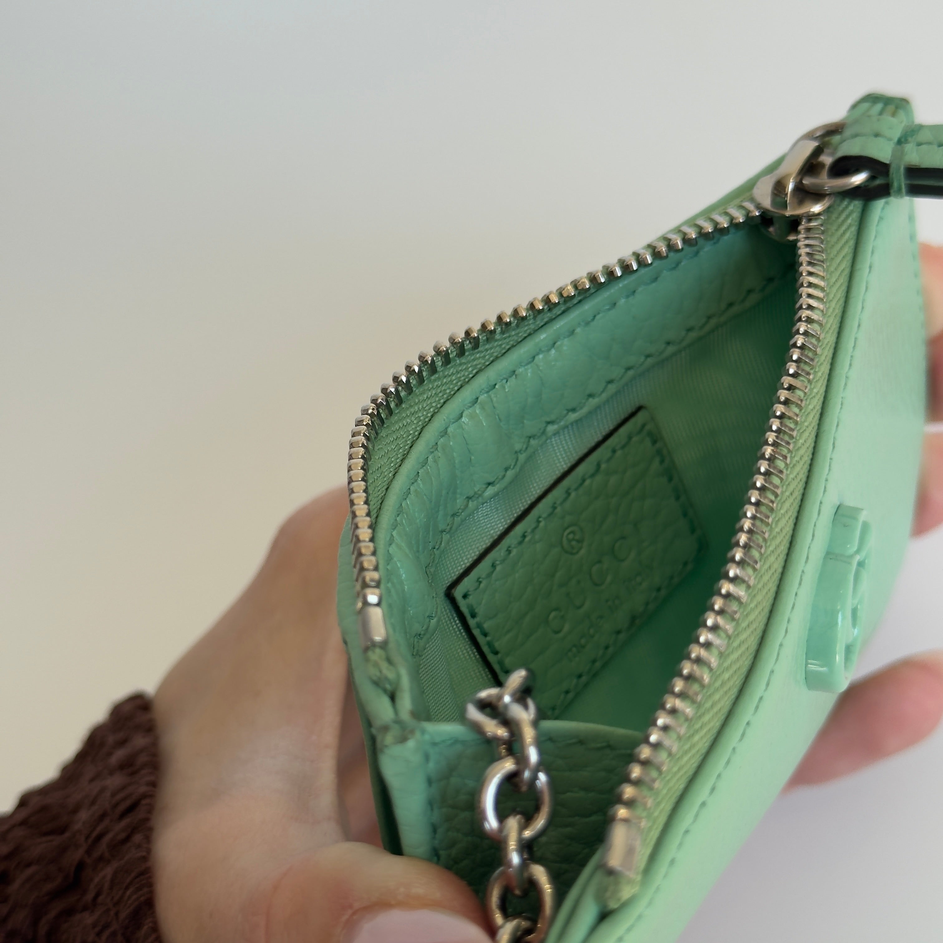 Gucci GG Marmont Leather Key Pouch Green - Queen May