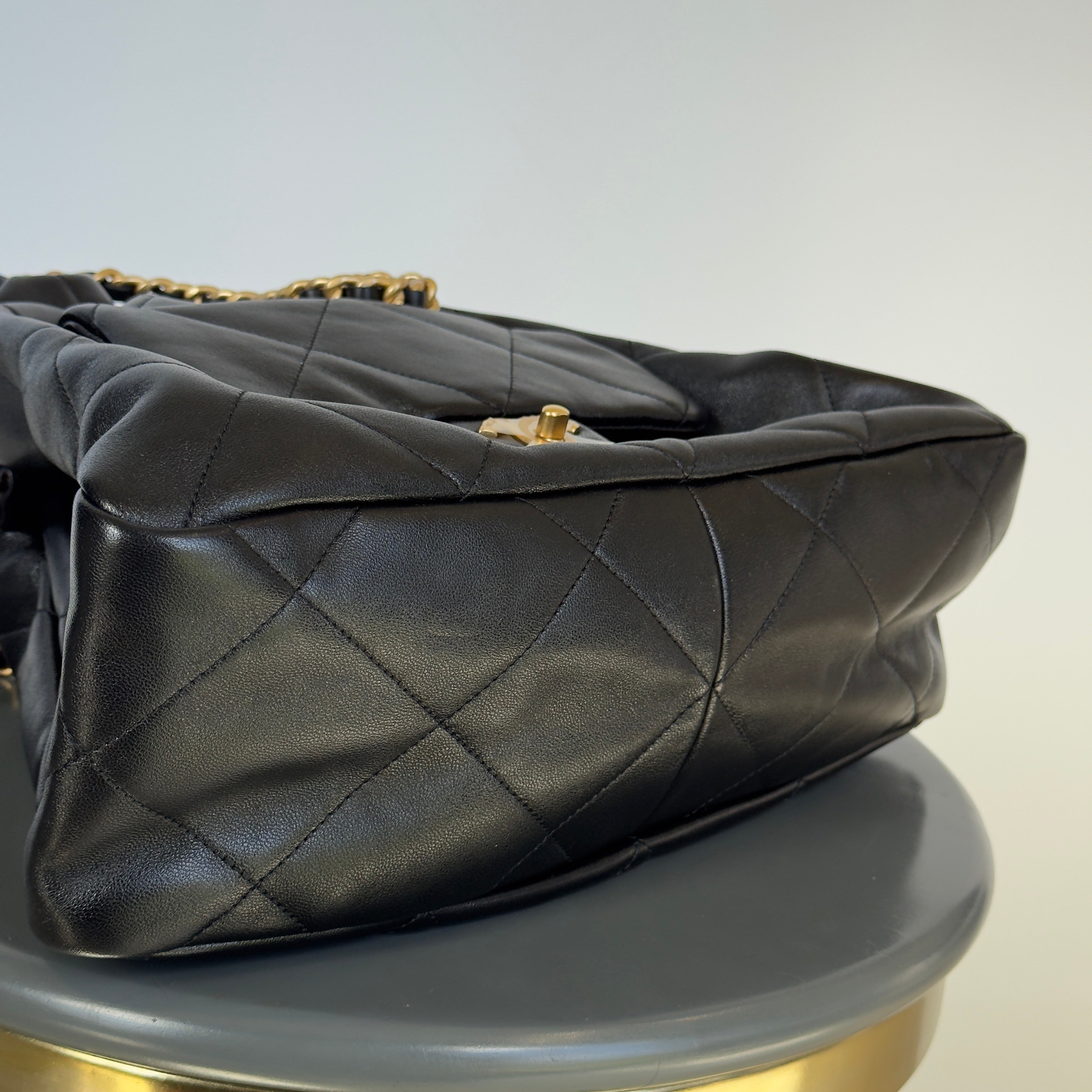 Chanel 2025 CC Shopping Bag Black Lambskin Leather - Queen May