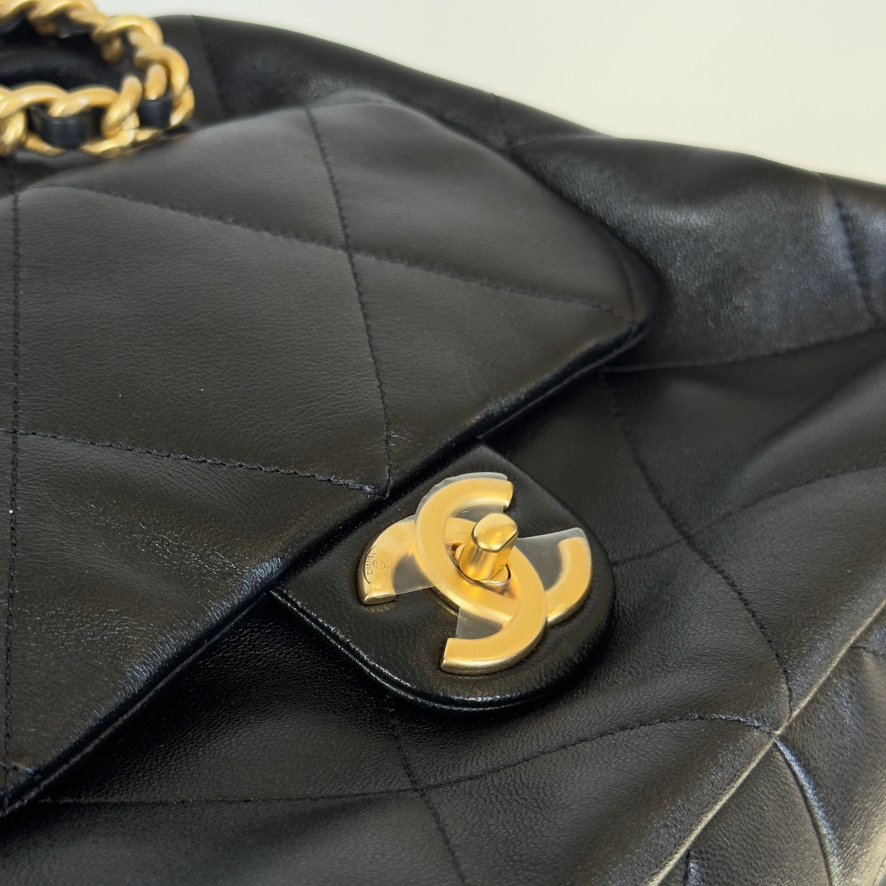 Chanel 2025 CC Shopping Bag Black Lambskin Leather - Queen May