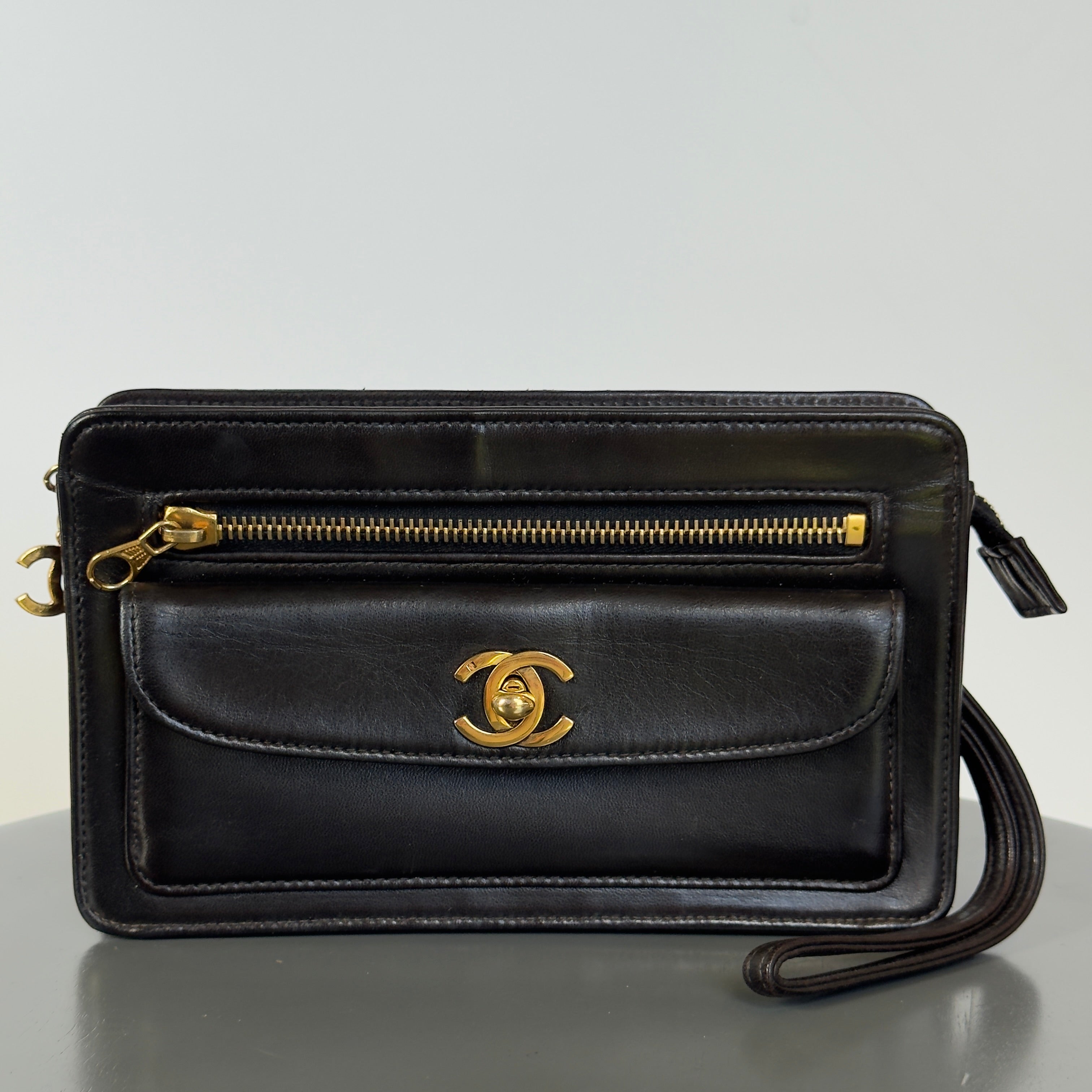 Vintage Chanel Lambskin Leather Clutch Bag - Queen May