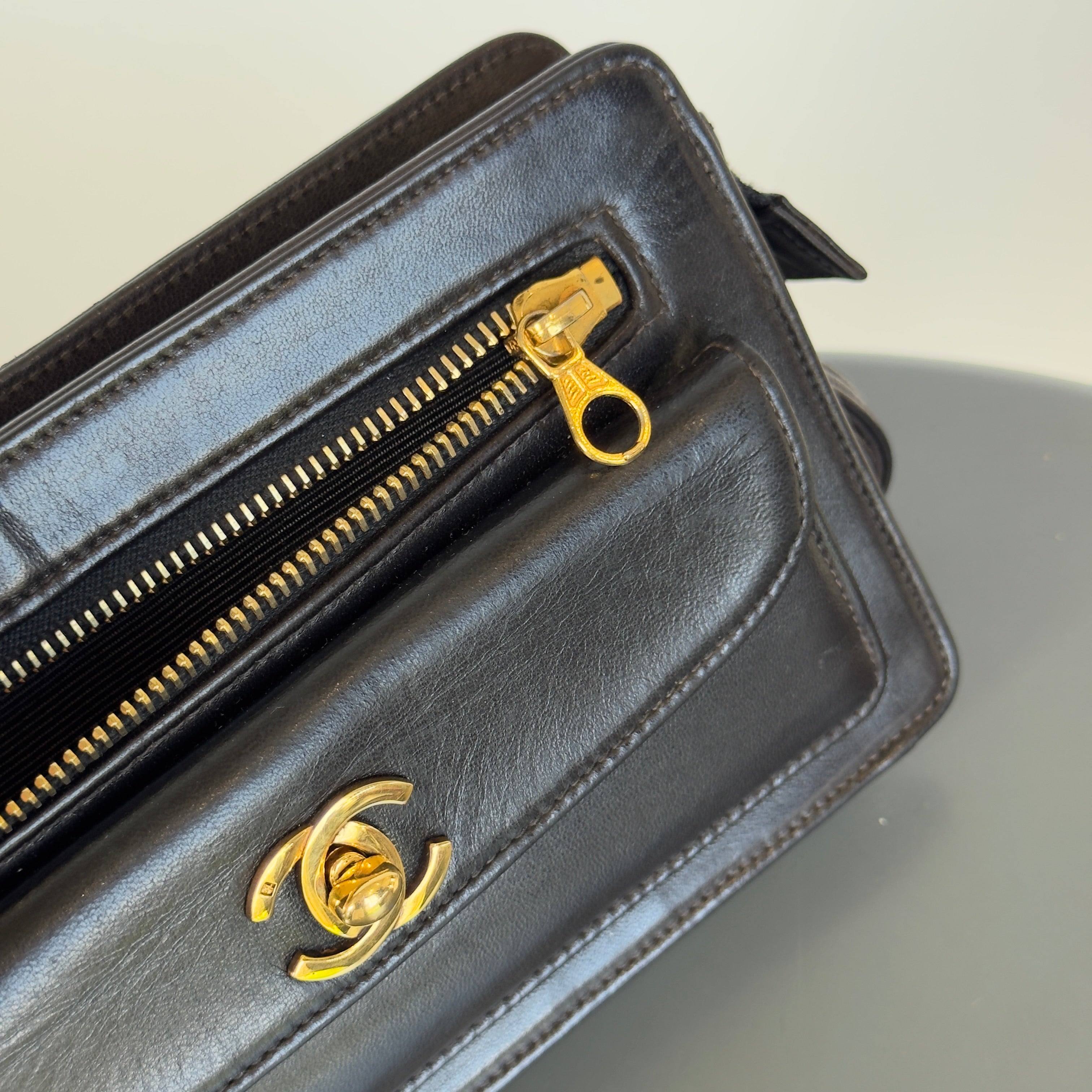 Vintage Chanel Lambskin Leather Clutch Bag - Queen May