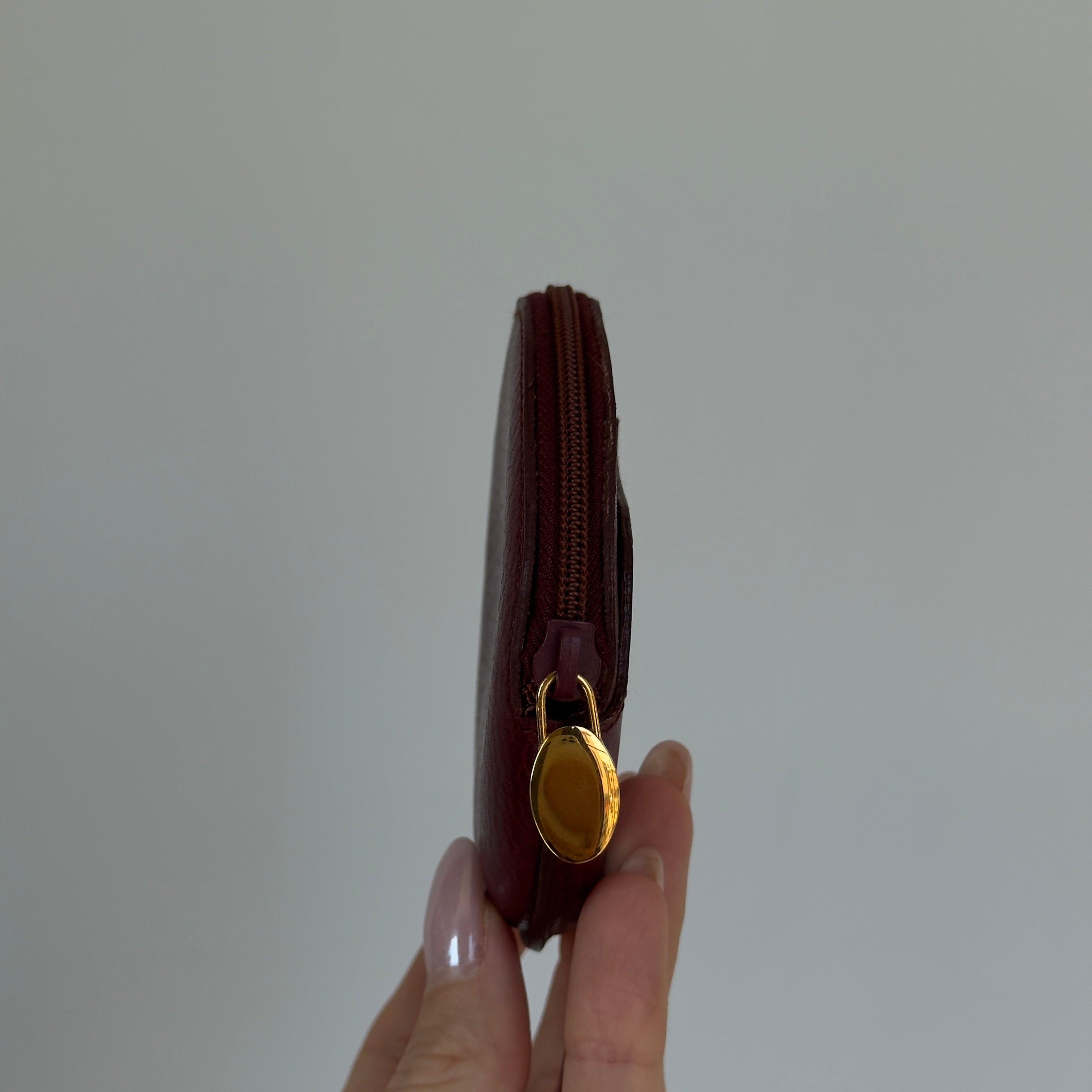 Vintage Cartier Burgundy Leather Coin Purse - Queen May