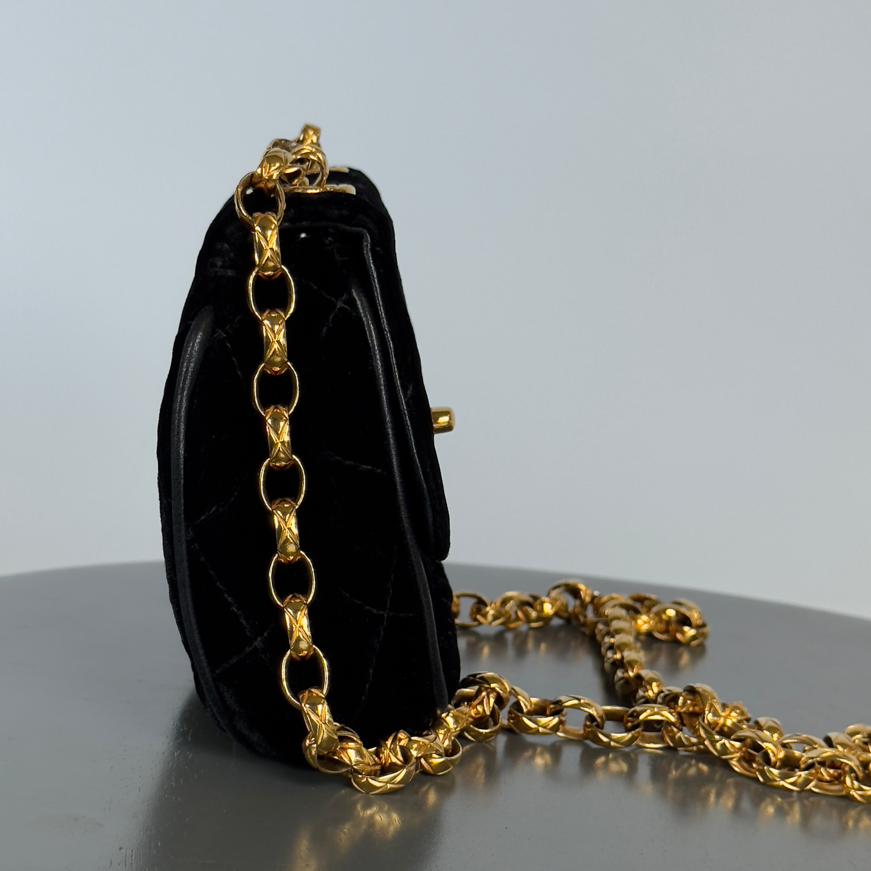 Chanel Quilted CC Velvet Bijoux Chain Crossbody - Queen May