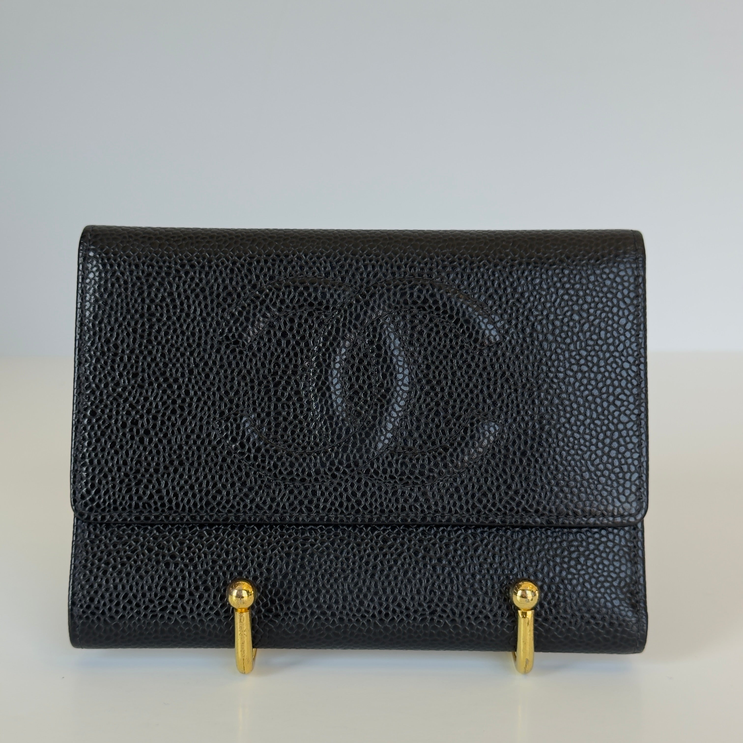 Vintage Chanel Timeless Trifold Wallet Caviar Leather - Queen May