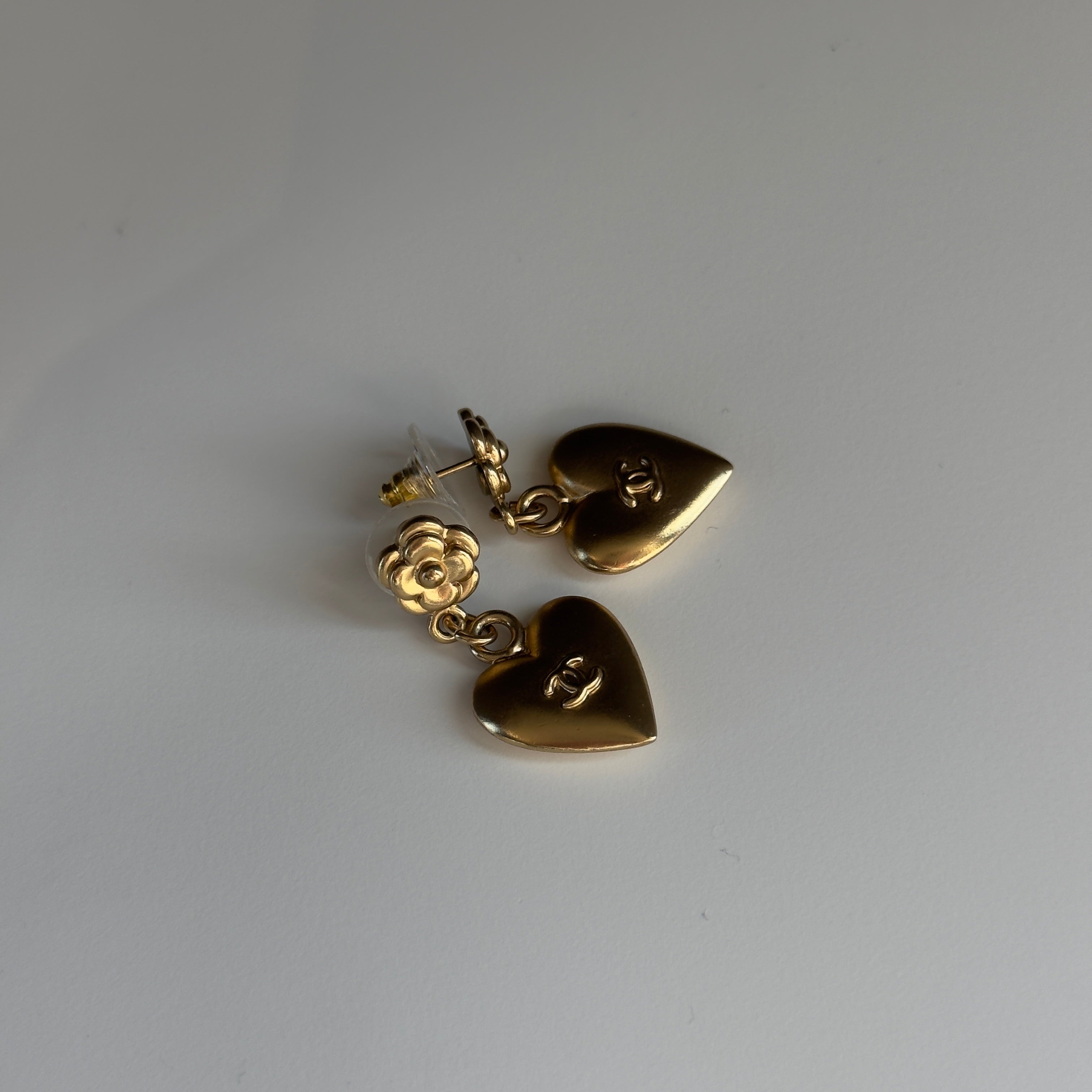 Chanel Camellia Heart Earrings 2002 - Queen May