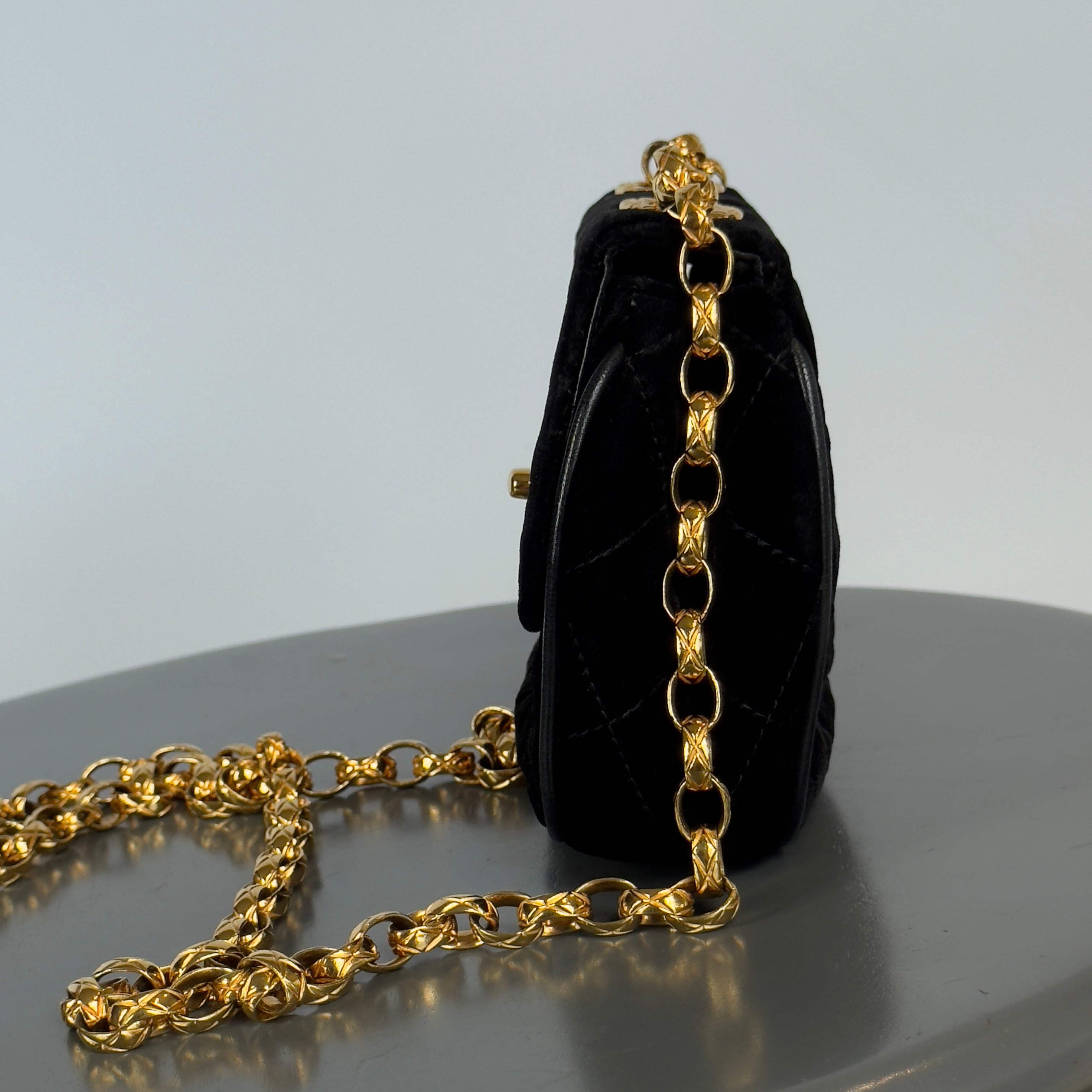 Chanel Quilted CC Velvet Bijoux Chain Crossbody - Queen May