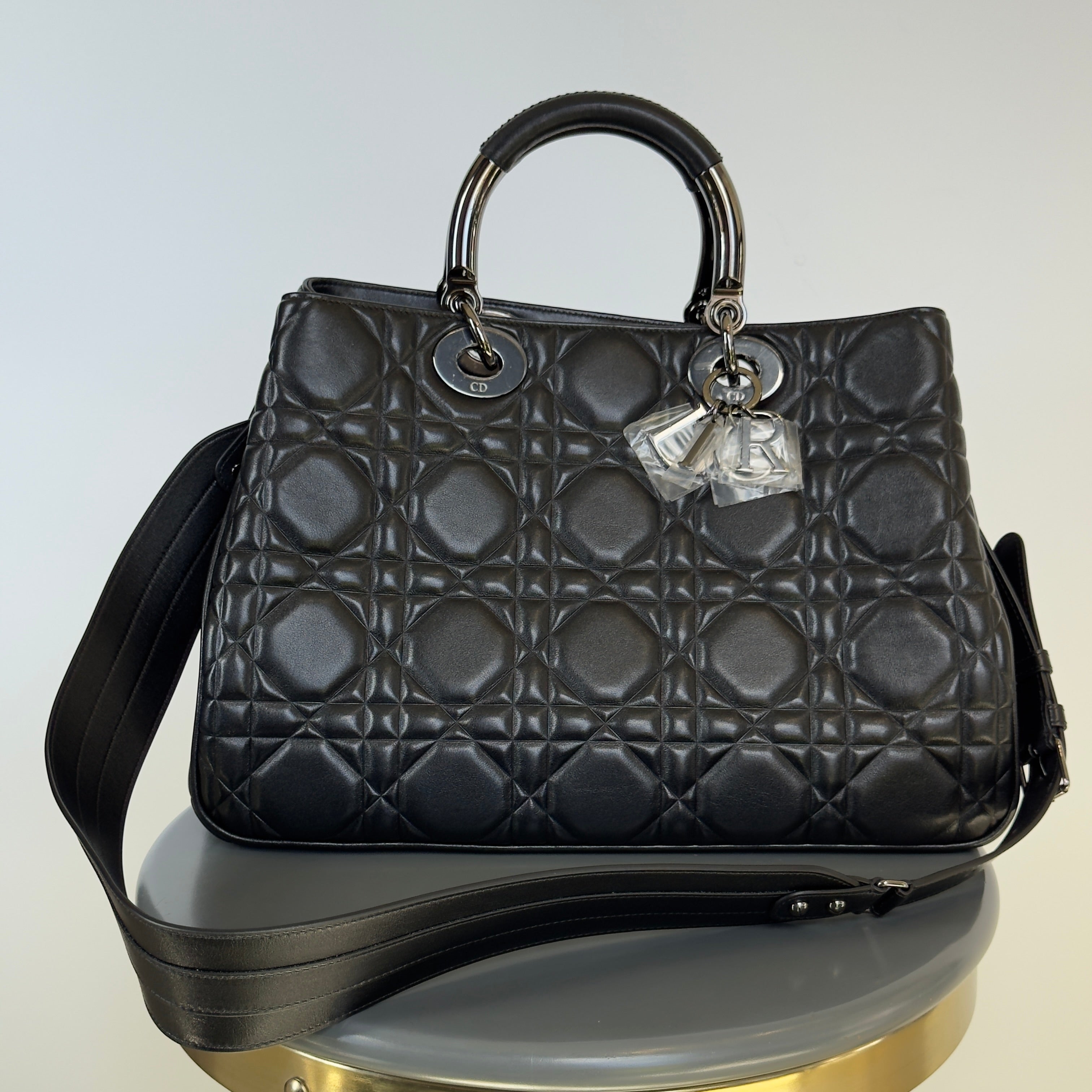 Christian Dior Lady 95.22 Bag Cannage Embossed Leather Large - Queen May