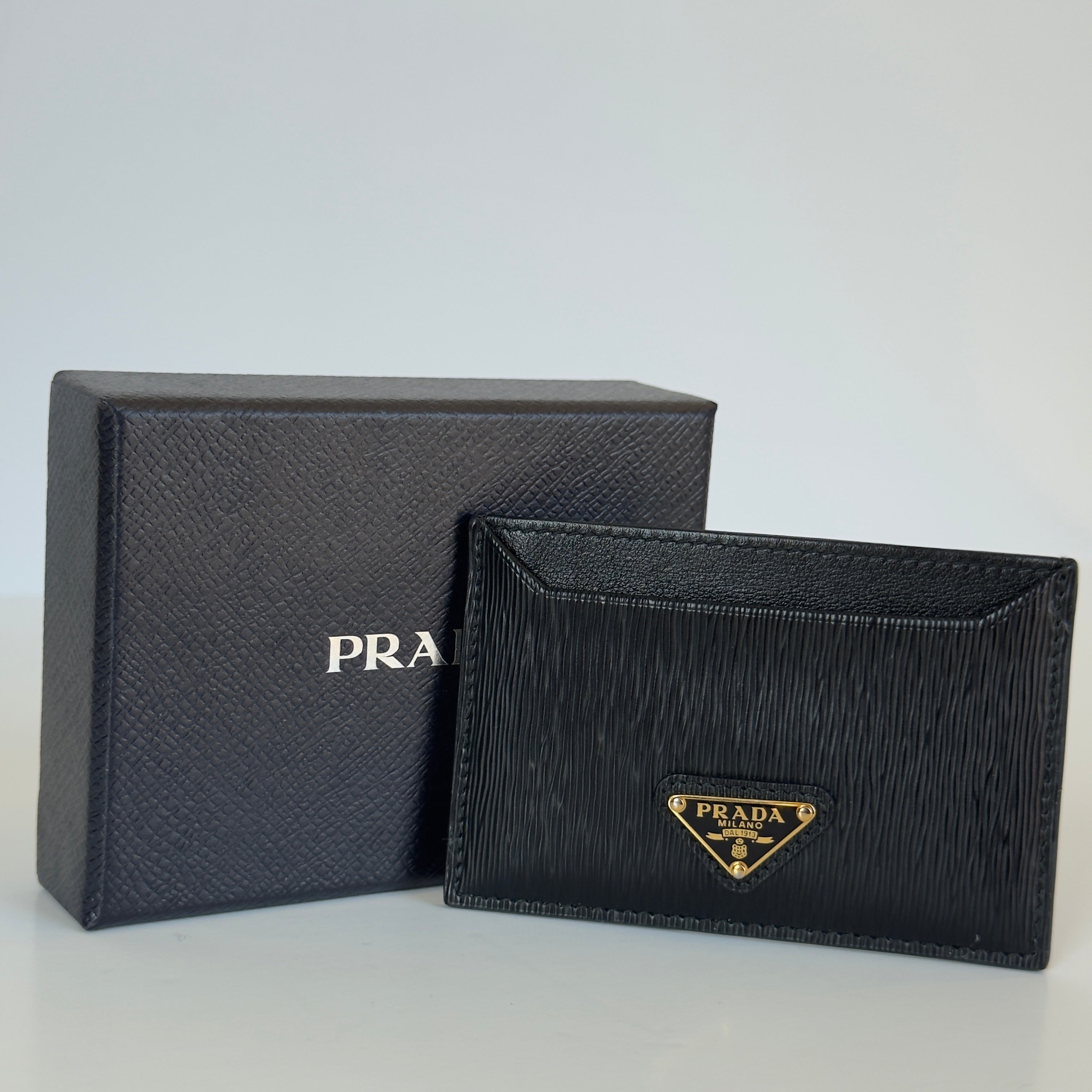 Prada Black Saffiano Leather Card Holder - Queen May