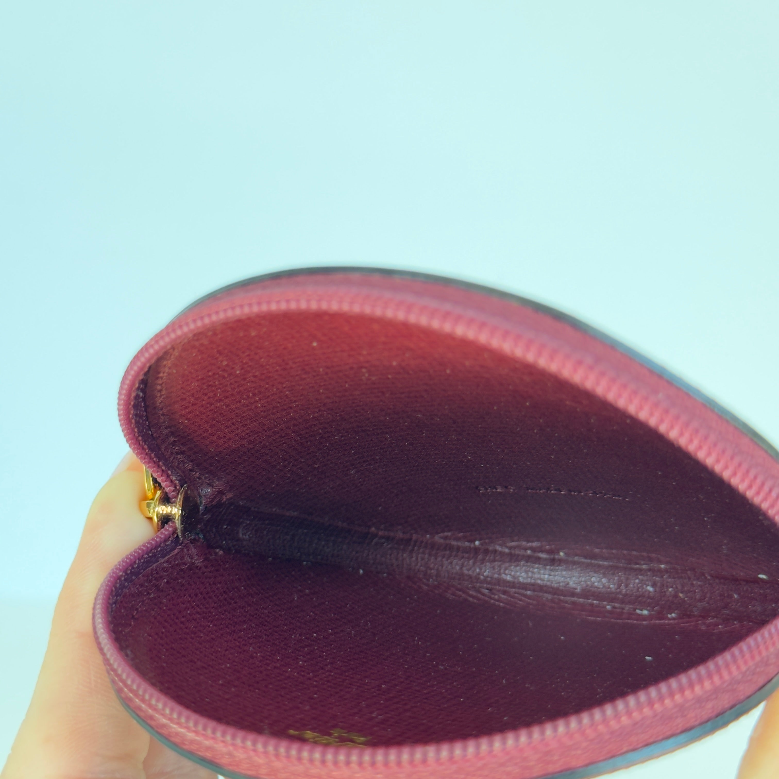 Cartier Burgundy Leather Coin Purse - Queen May