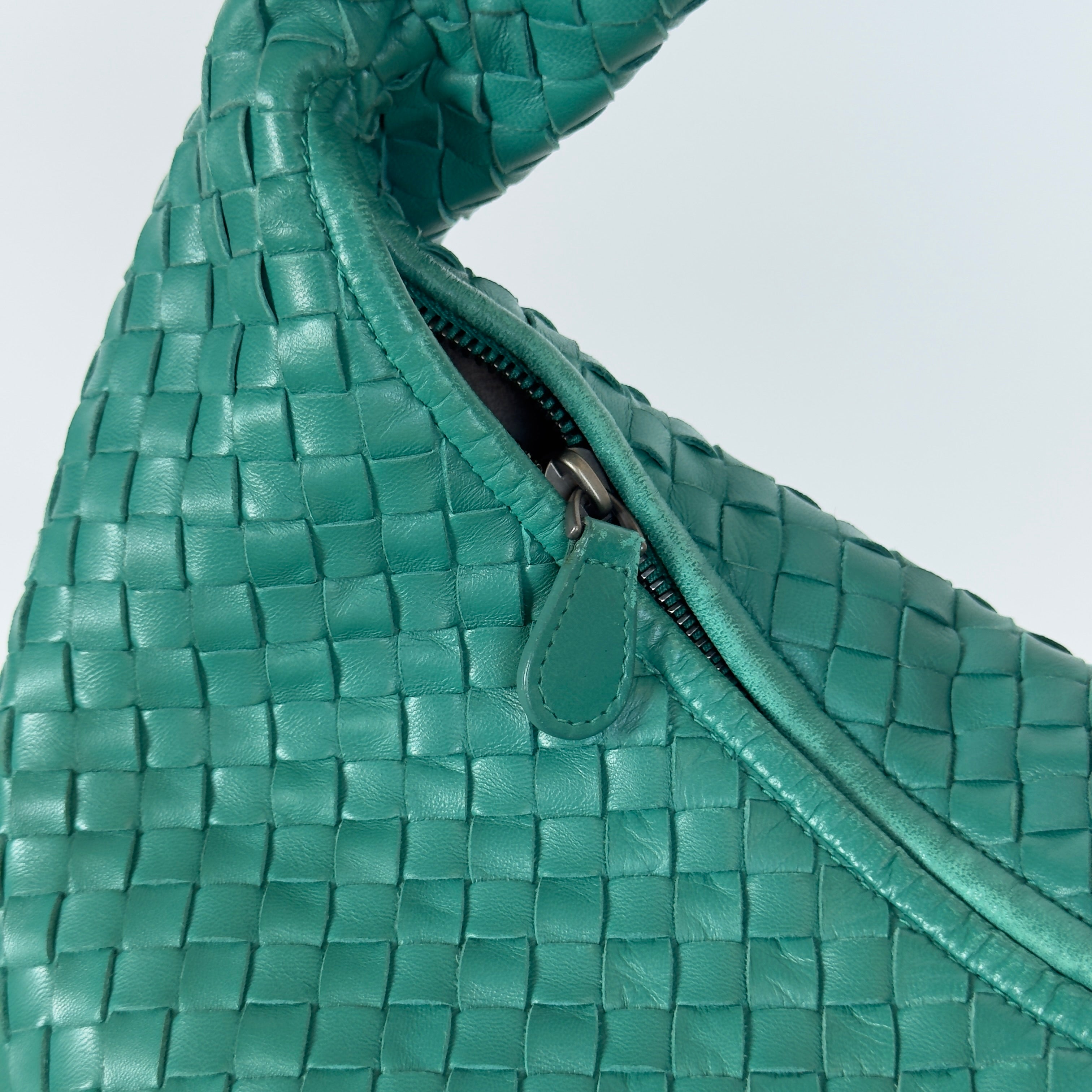 Bottega Veneta Intrecciato Hobo Teal Large - Queen May