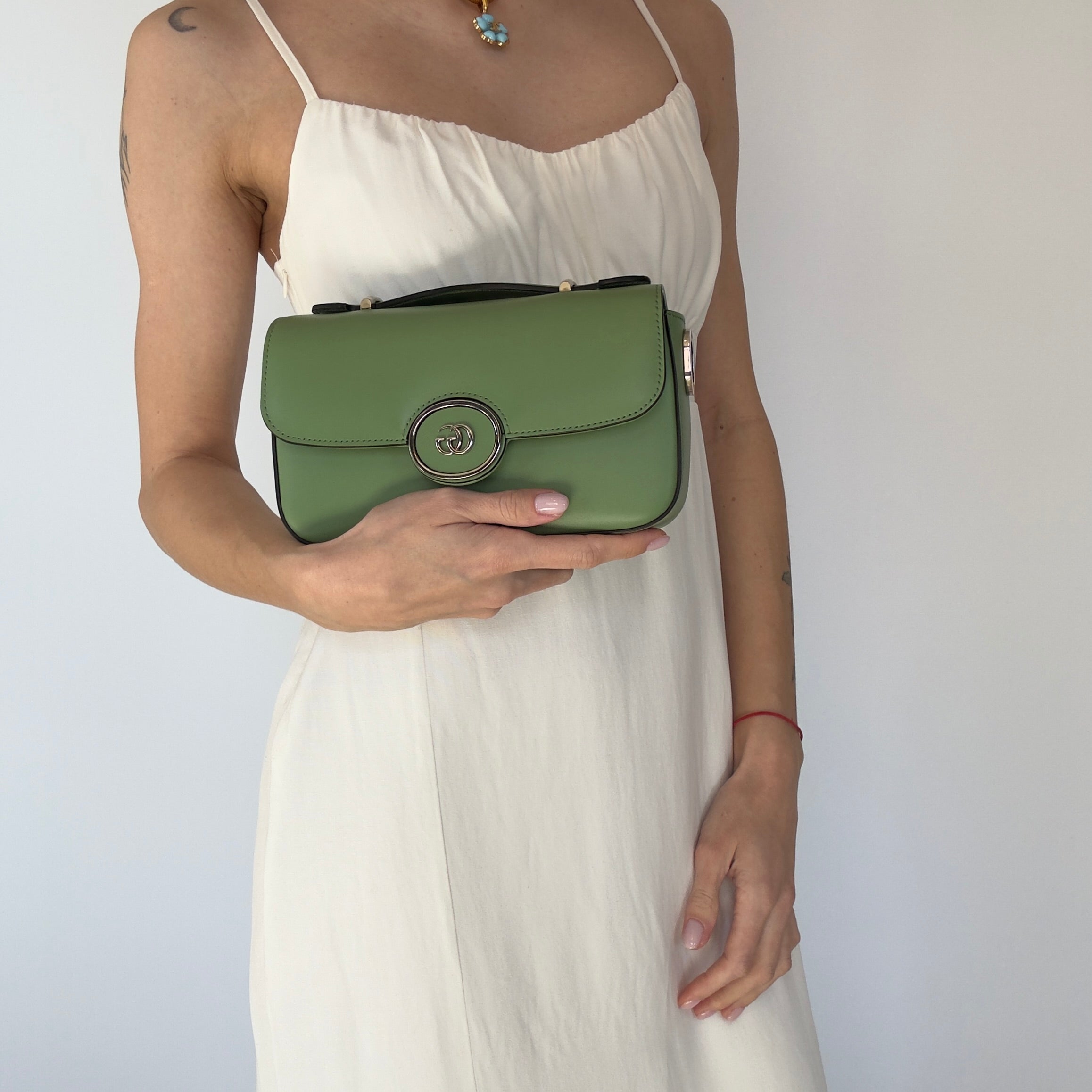 Gucci Petite GG Mini Shoulder Bag--Green - Queen May
