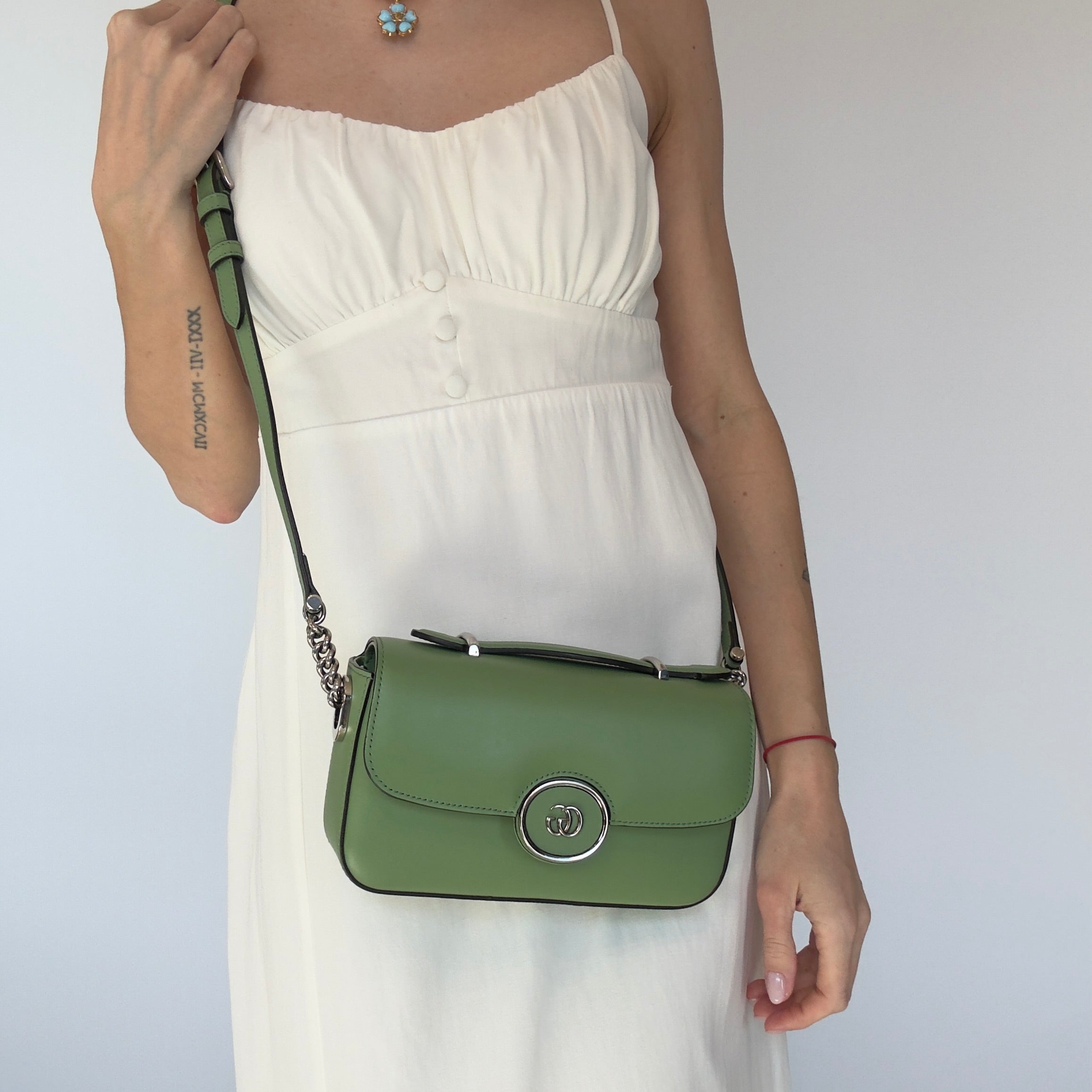 Gucci Petite GG Mini Shoulder Bag--Green - Queen May