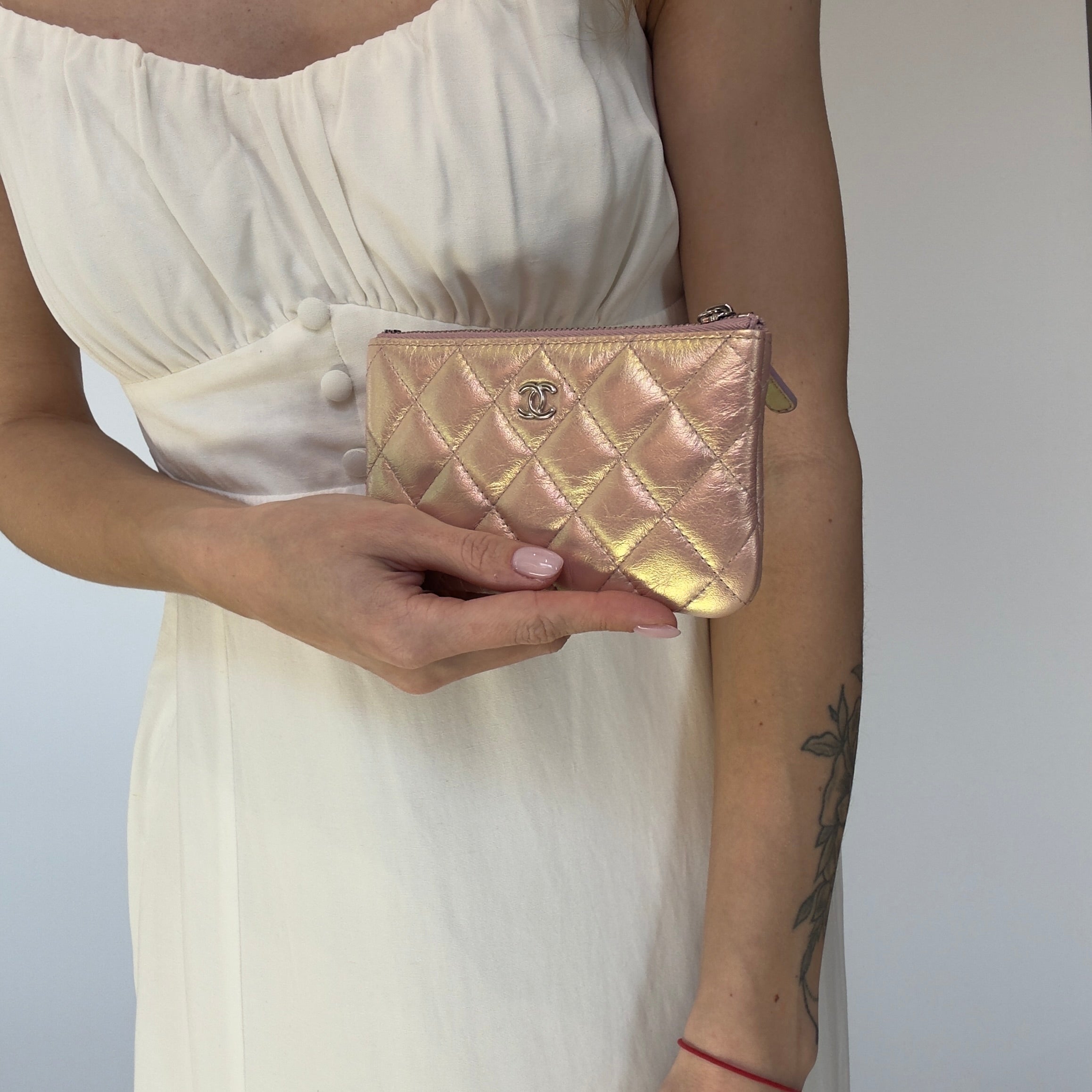 Chanel Iridescent Lambskin Quilted Small Cosmetic Case - Queen May